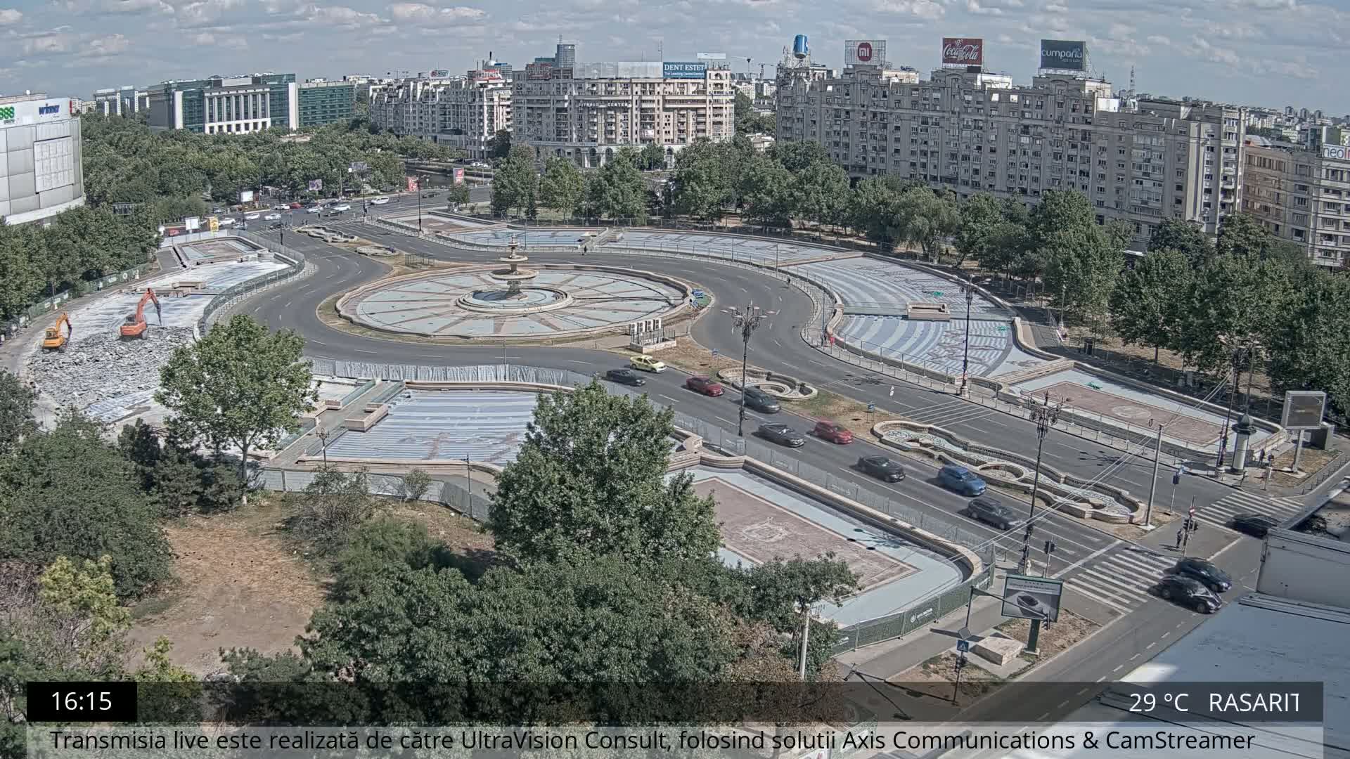 Bucharest from Piata Unirii Union Square Skyline Live Cam - Unirii, Sector 3, Bucharest, Romania