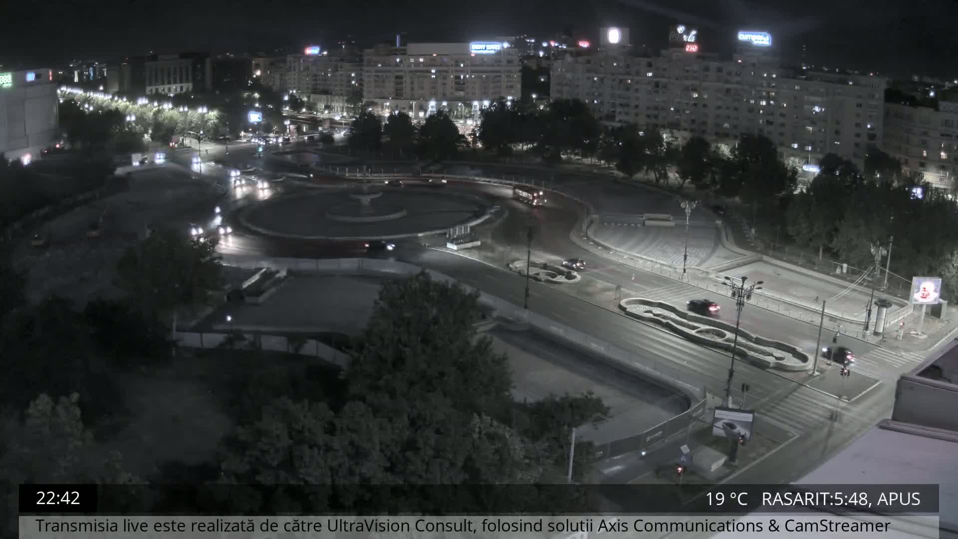 Bucharest from Piata Unirii Union Square Skyline Live Cam - Unirii, Sector 3, Bucharest, Romania
