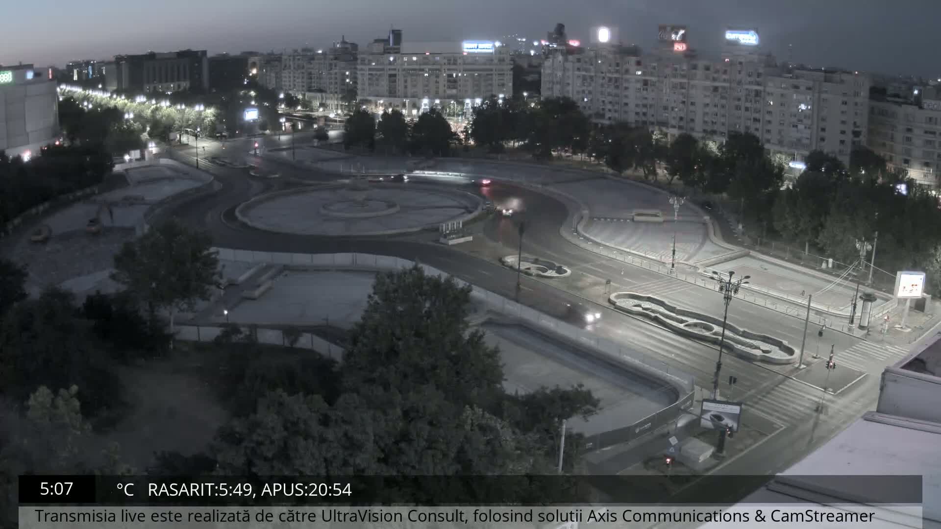 Bucharest from Piata Unirii Union Square Skyline Live Cam - Unirii, Sector 3, Bucharest, Romania
