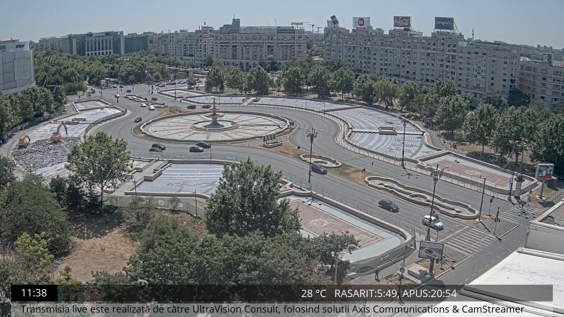 Bucharest from Piata Unirii Union Square Skyline Live Cam - Unirii, Sector 3, Bucharest, Romania