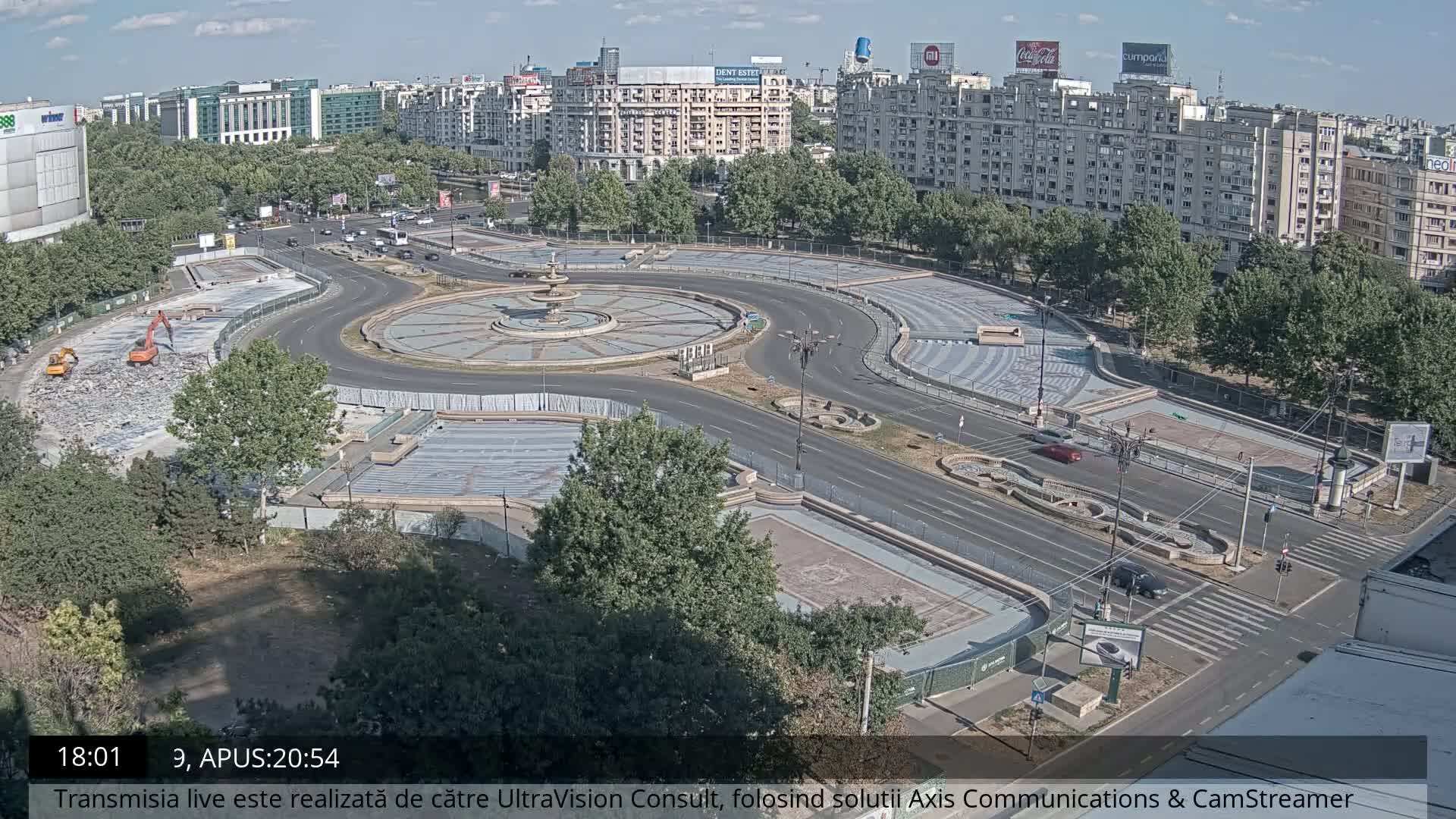 Bucharest from Piata Unirii Union Square Skyline Live Cam - Unirii, Sector 3, Bucharest, Romania
