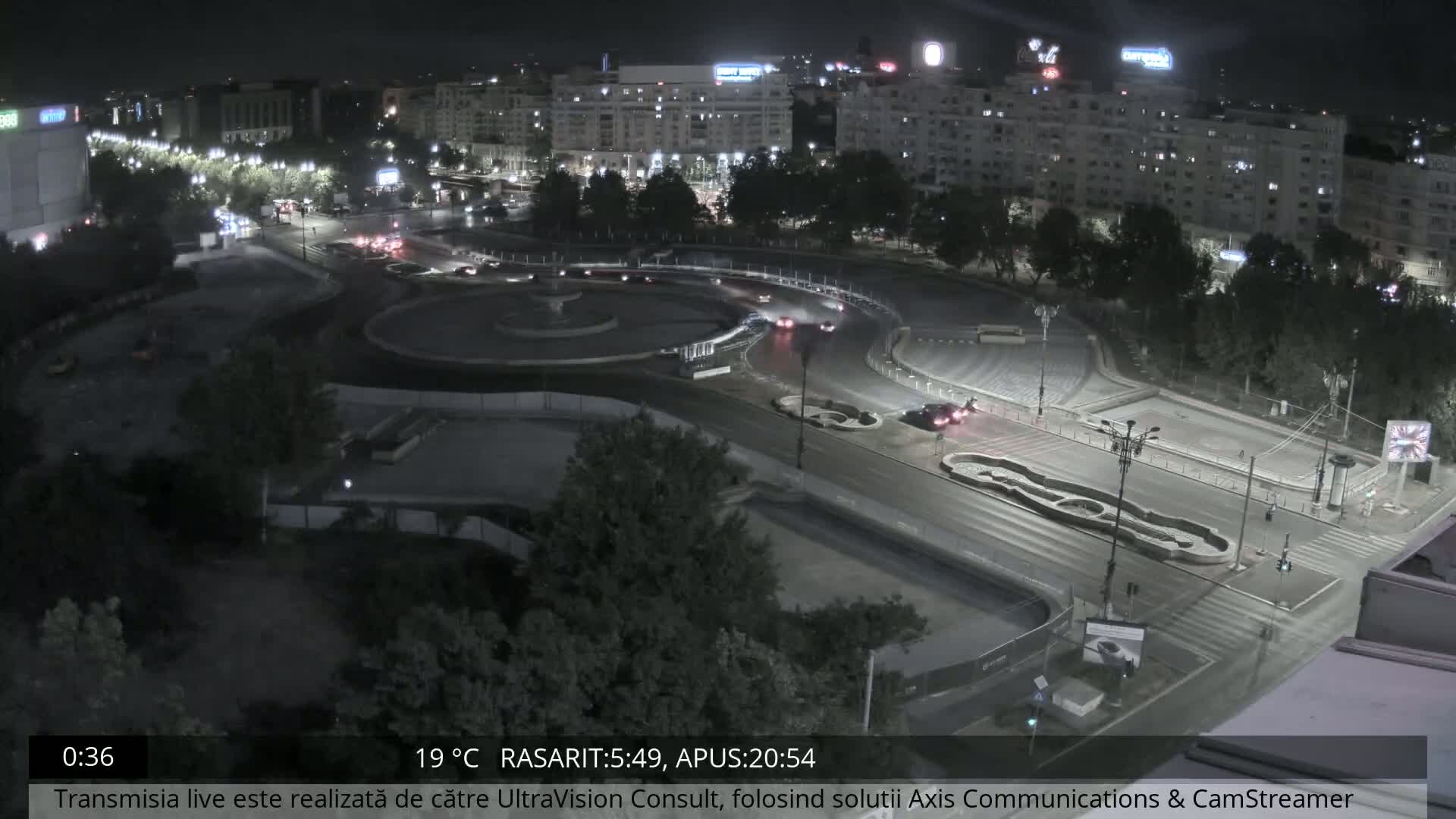Bucharest from Piata Unirii Union Square Skyline Live Cam - Unirii, Sector 3, Bucharest, Romania