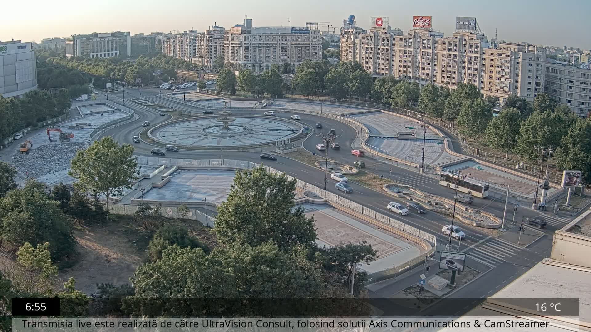 Bucharest from Piata Unirii Union Square Skyline Live Cam - Unirii, Sector 3, Bucharest, Romania