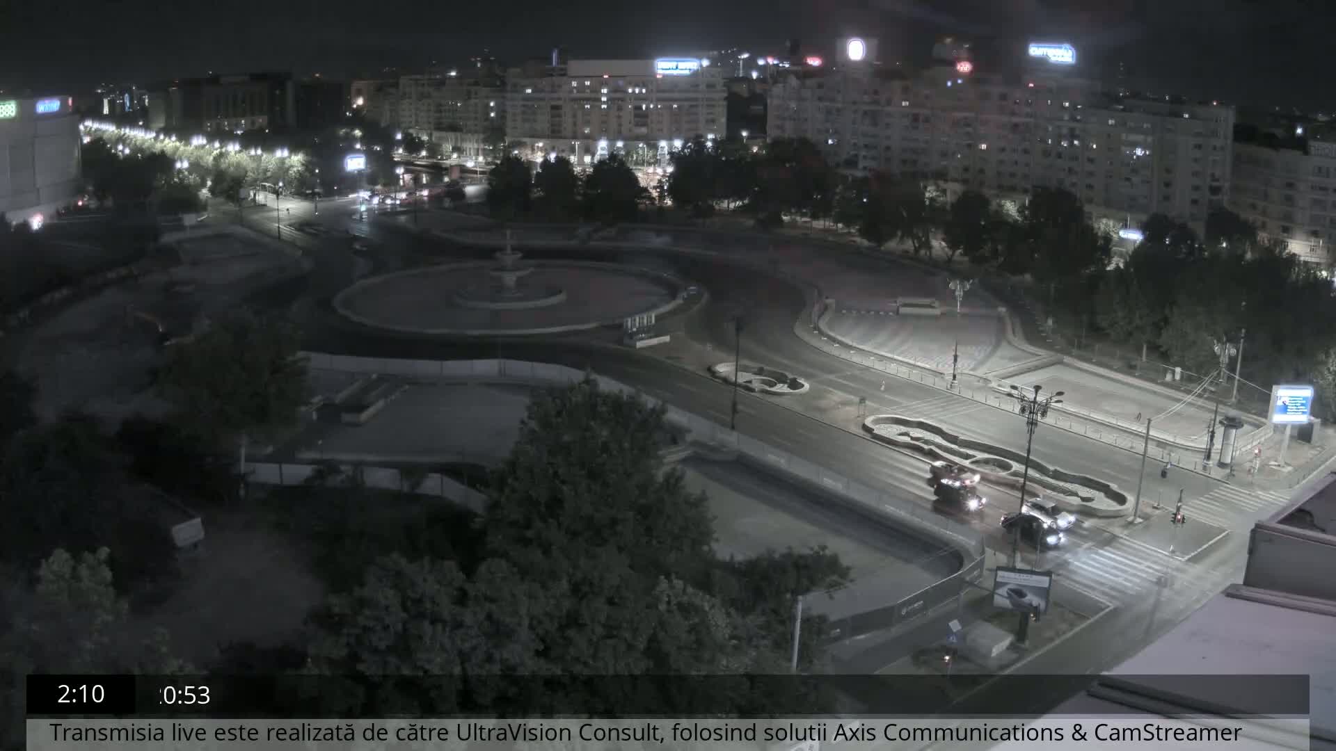 Bucharest from Piata Unirii Union Square Skyline Live Cam - Unirii, Sector 3, Bucharest, Romania