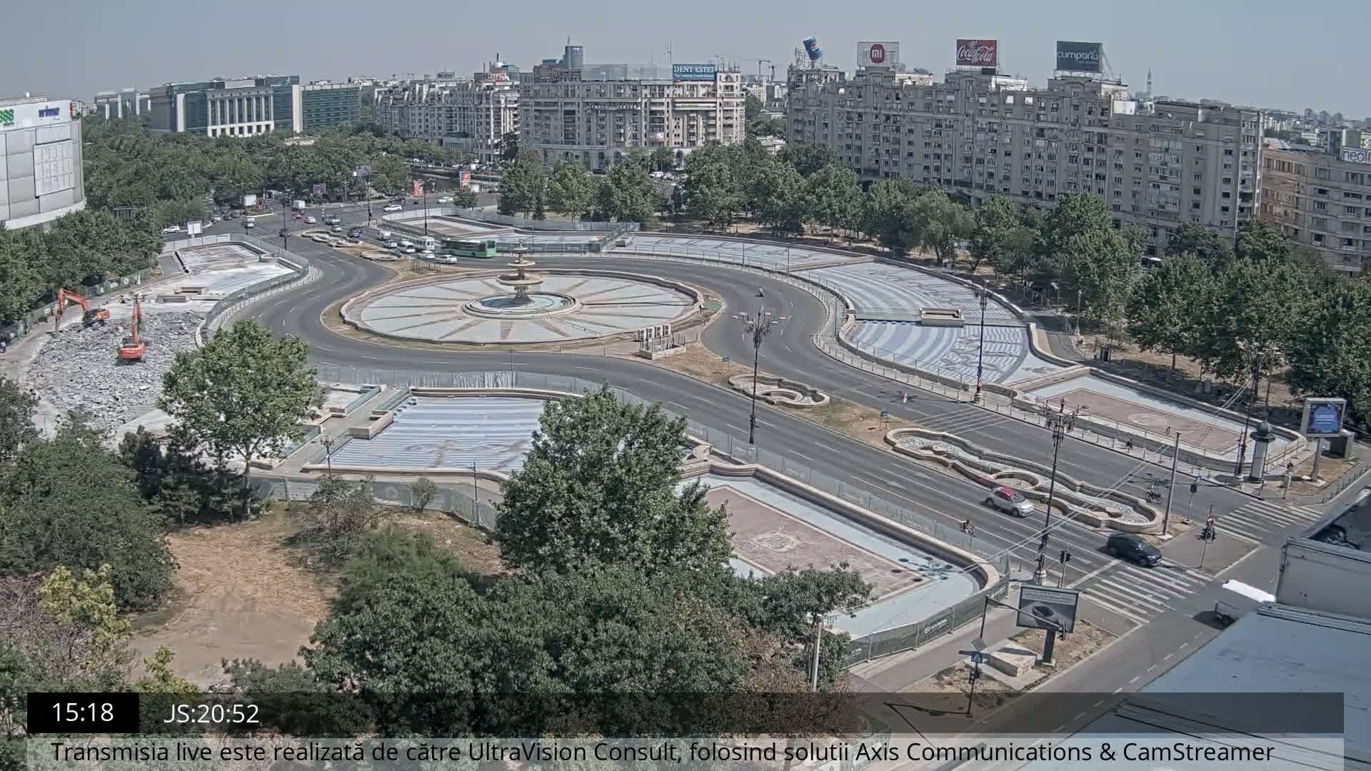 Bucharest from Piata Unirii Union Square Skyline Live Cam - Unirii, Sector 3, Bucharest, Romania