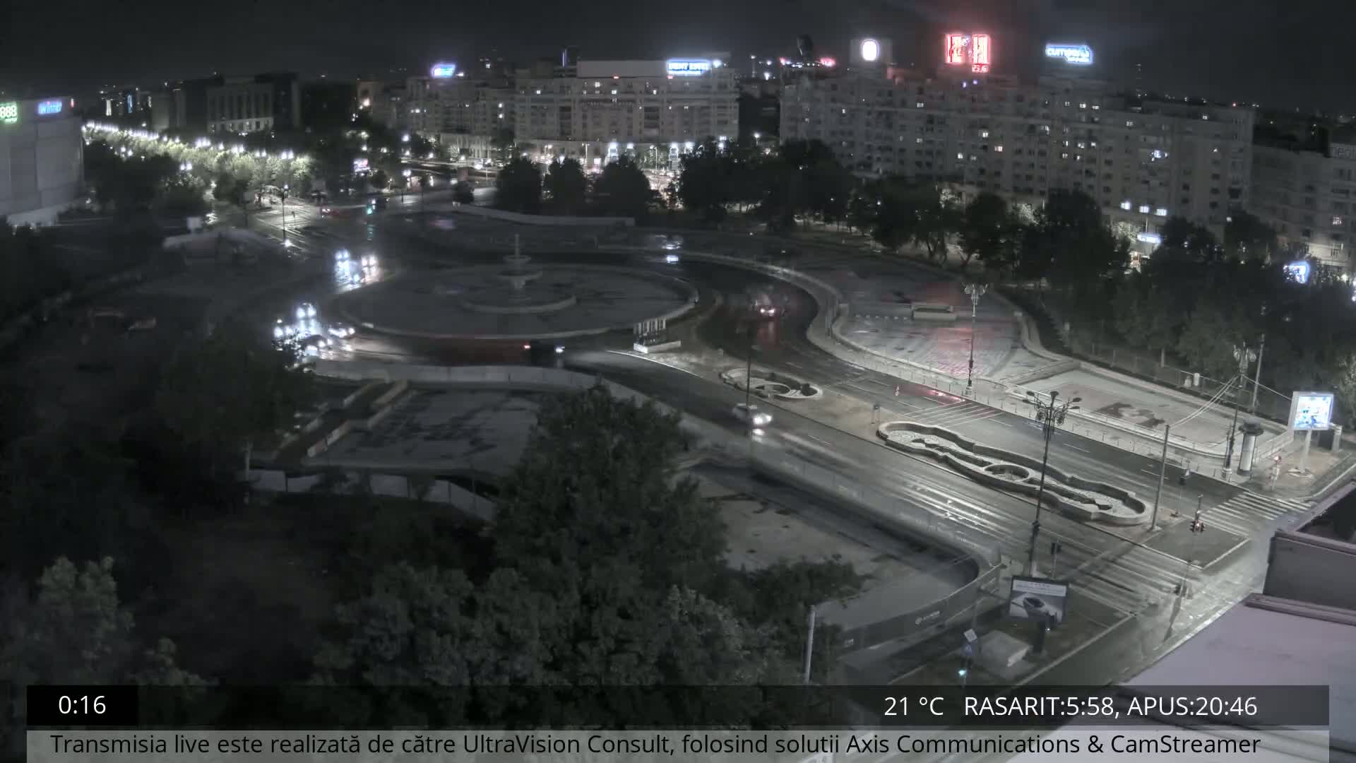 Bucharest from Piata Unirii Union Square Skyline Live Cam - Unirii, Sector 3, Bucharest, Romania