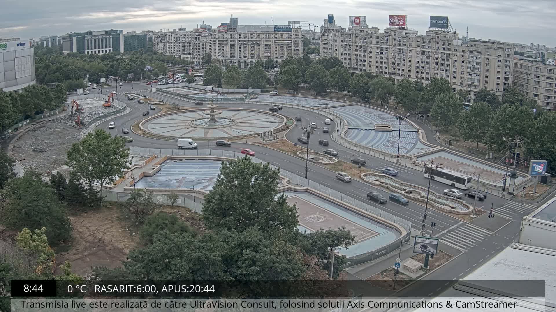 Bucharest from Piata Unirii Union Square Skyline Live Cam - Unirii, Sector 3, Bucharest, Romania