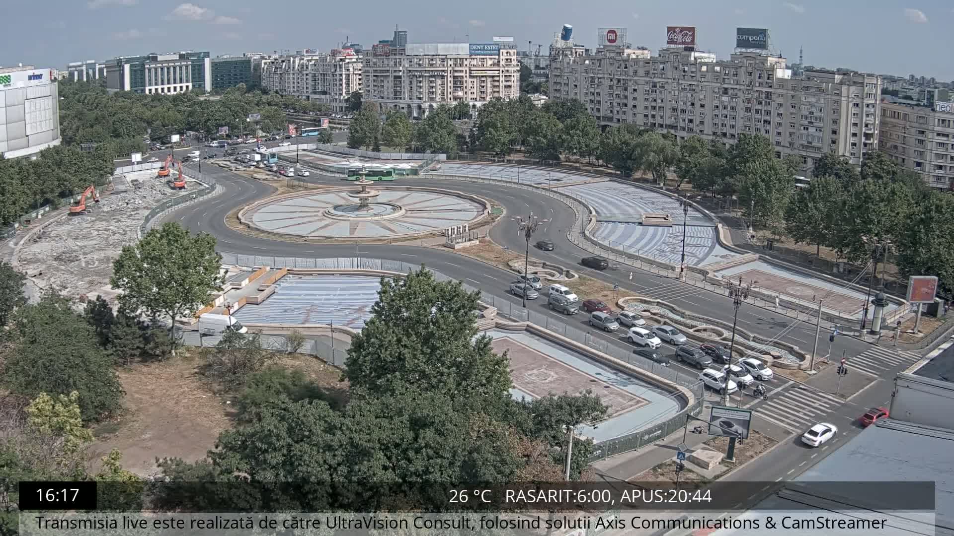 Bucharest from Piata Unirii Union Square Skyline Live Cam - Unirii, Sector 3, Bucharest, Romania