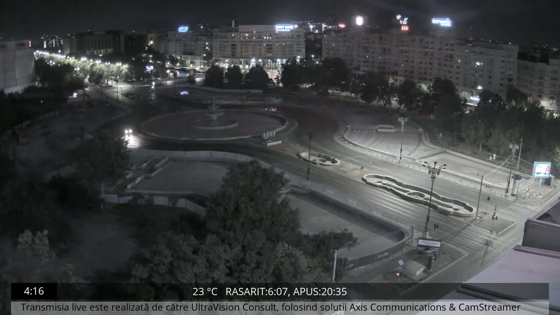 Bucharest from Piata Unirii Union Square Skyline Live Cam - Unirii, Sector 3, Bucharest, Romania