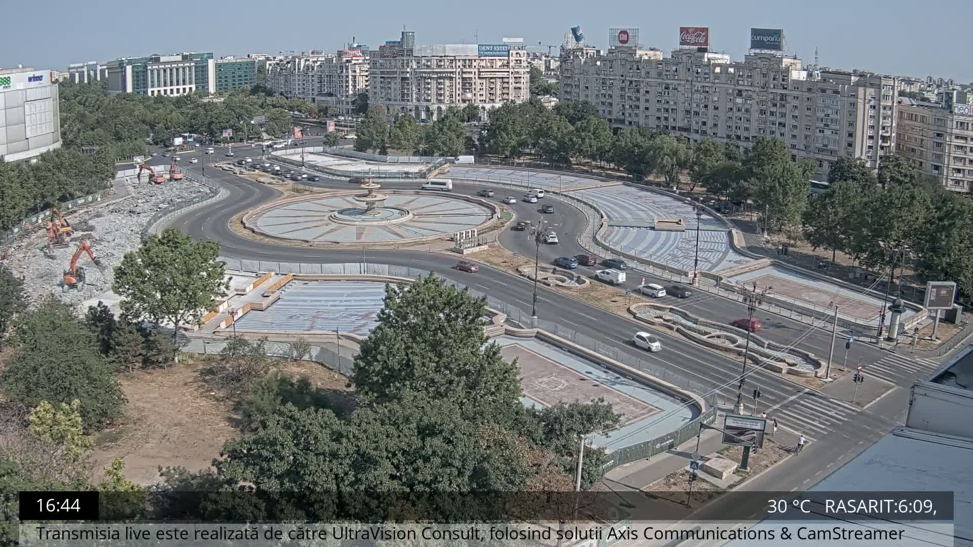 Bucharest from Piata Unirii Union Square Skyline Live Cam - Unirii, Sector 3, Bucharest, Romania