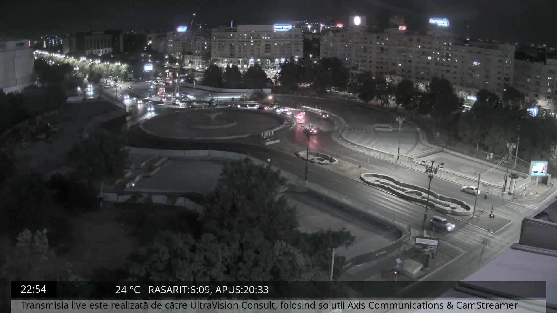 Bucharest from Piata Unirii Union Square Skyline Live Cam - Unirii, Sector 3, Bucharest, Romania
