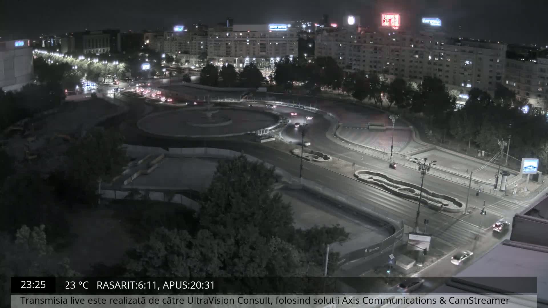Bucharest from Piata Unirii Union Square Skyline Live Cam - Unirii, Sector 3, Bucharest, Romania
