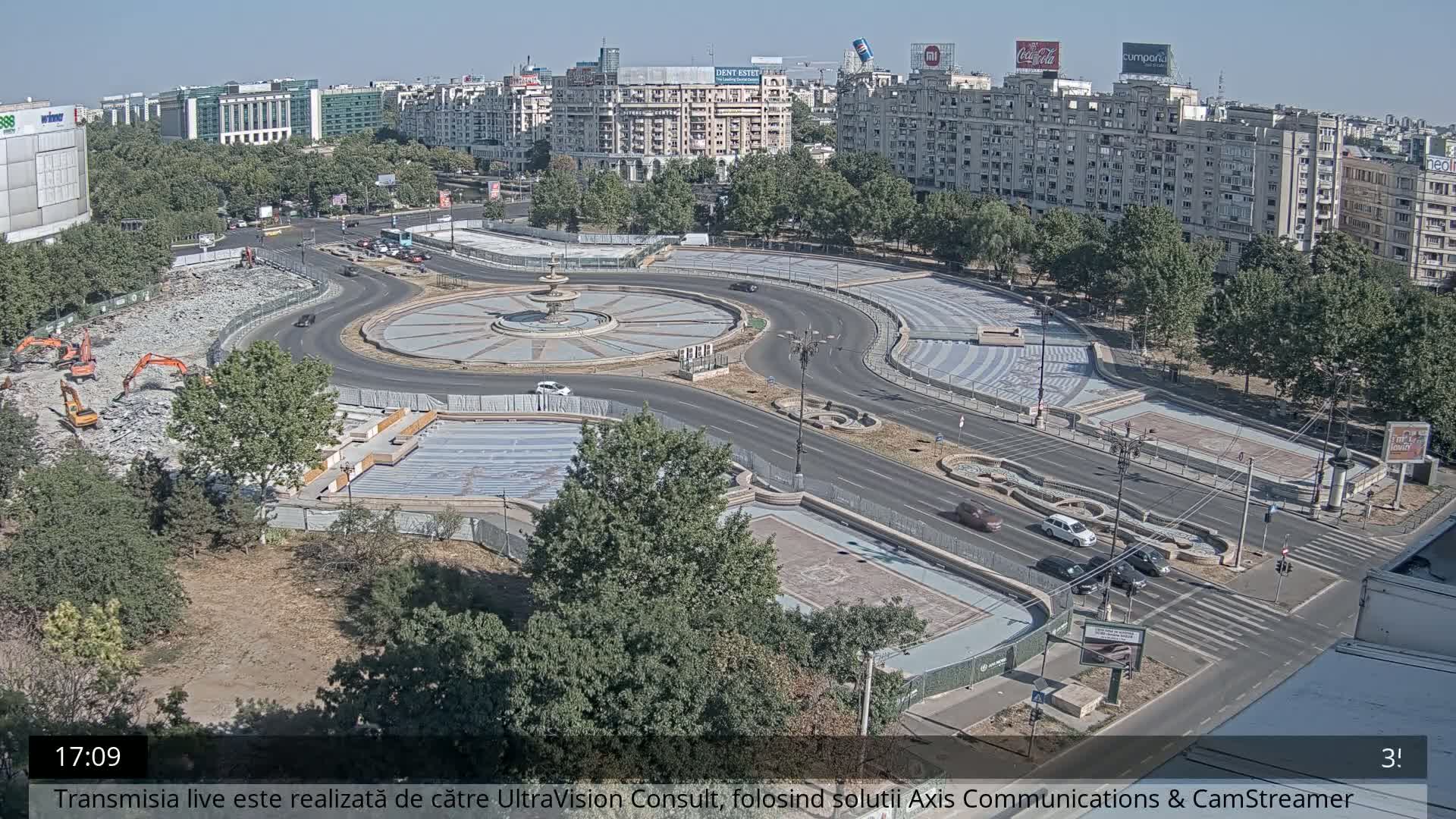 Bucharest from Piata Unirii Union Square Skyline Live Cam - Unirii, Sector 3, Bucharest, Romania