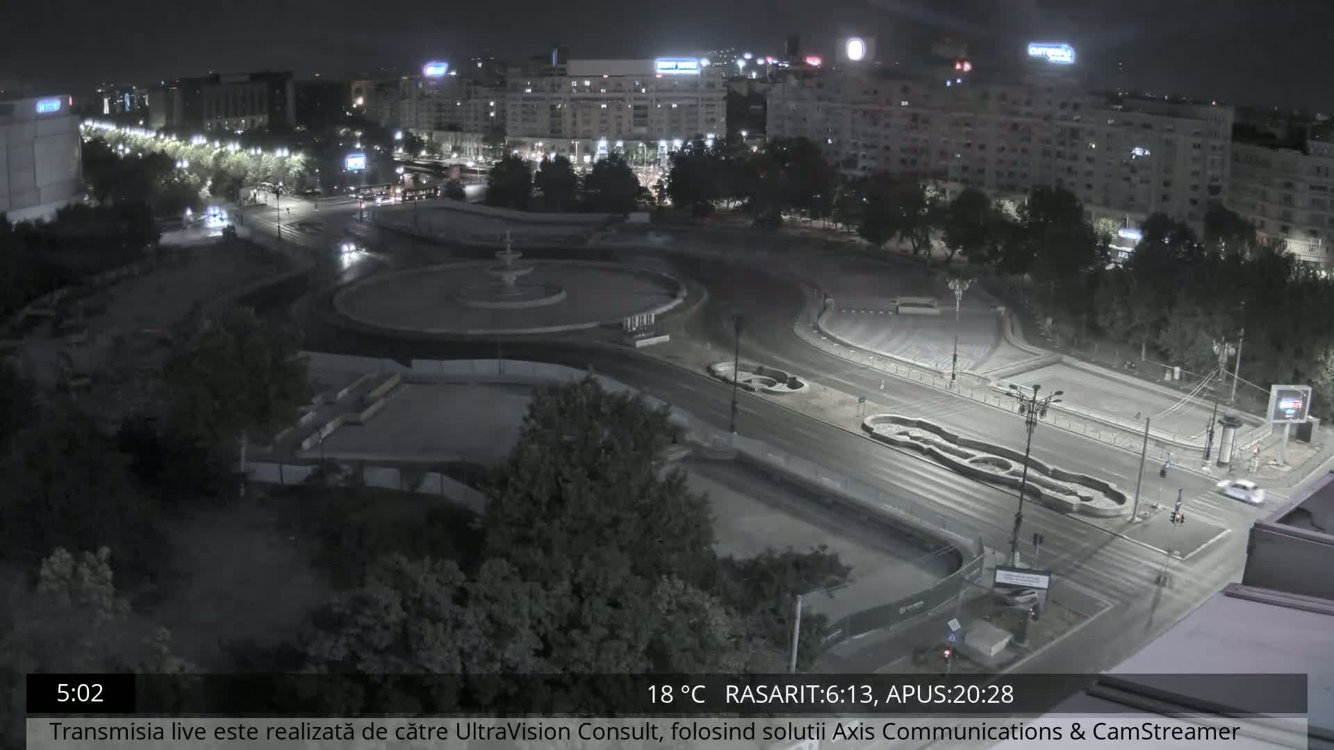 Bucharest from Piata Unirii Union Square Skyline Live Cam - Unirii, Sector 3, Bucharest, Romania