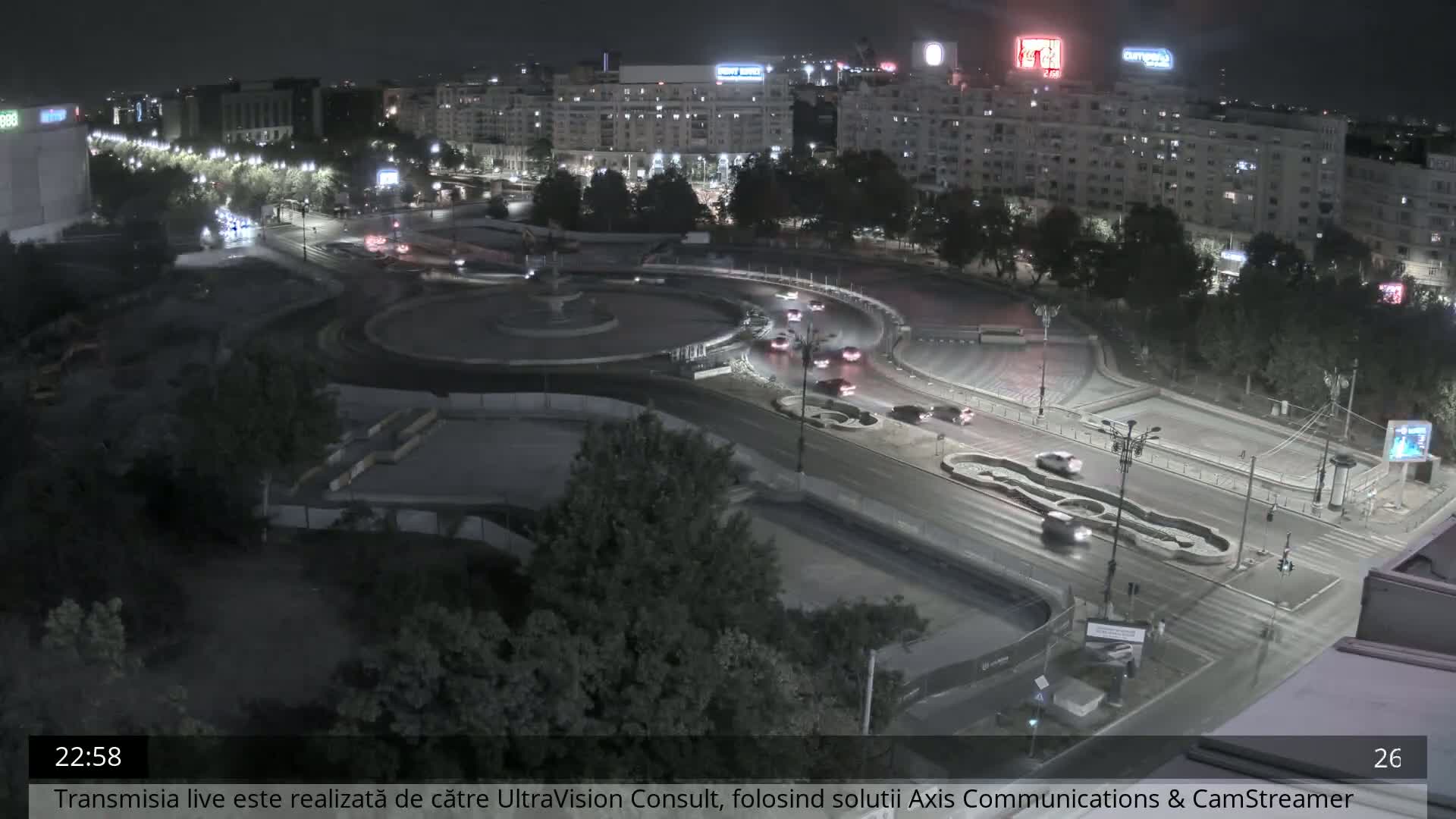 Bucharest from Piata Unirii Union Square Skyline Live Cam - Unirii, Sector 3, Bucharest, Romania