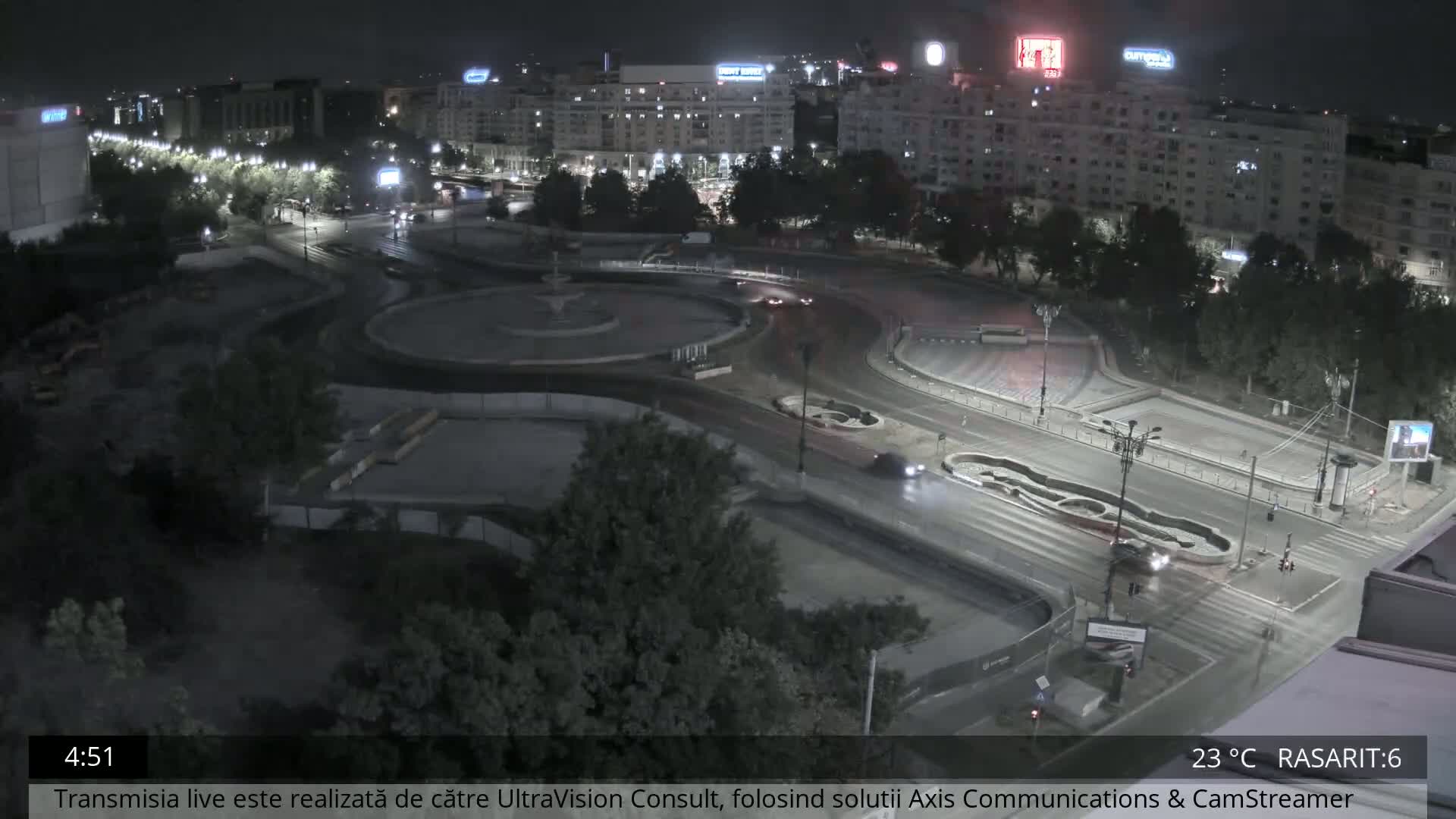 Bucharest from Piata Unirii Union Square Skyline Live Cam - Unirii, Sector 3, Bucharest, Romania
