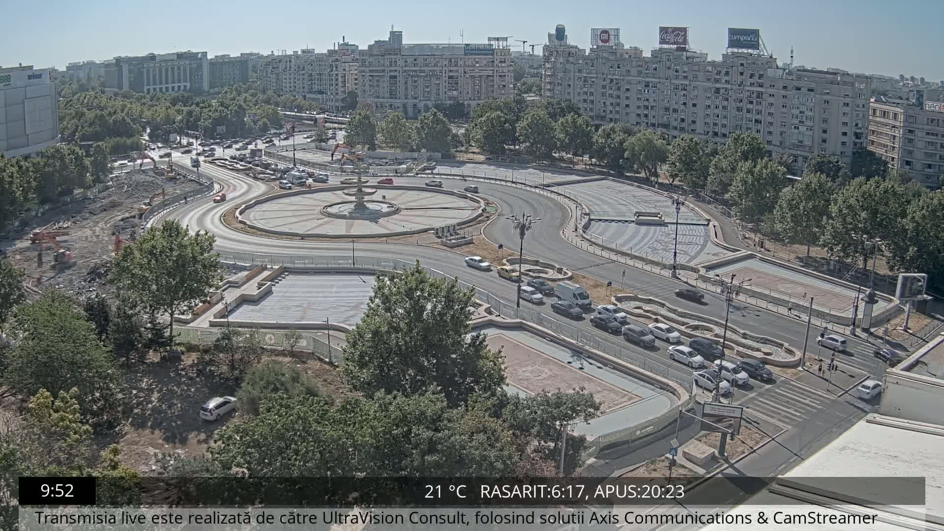 Bucharest from Piata Unirii Union Square Skyline Live Cam - Unirii, Sector 3, Bucharest, Romania