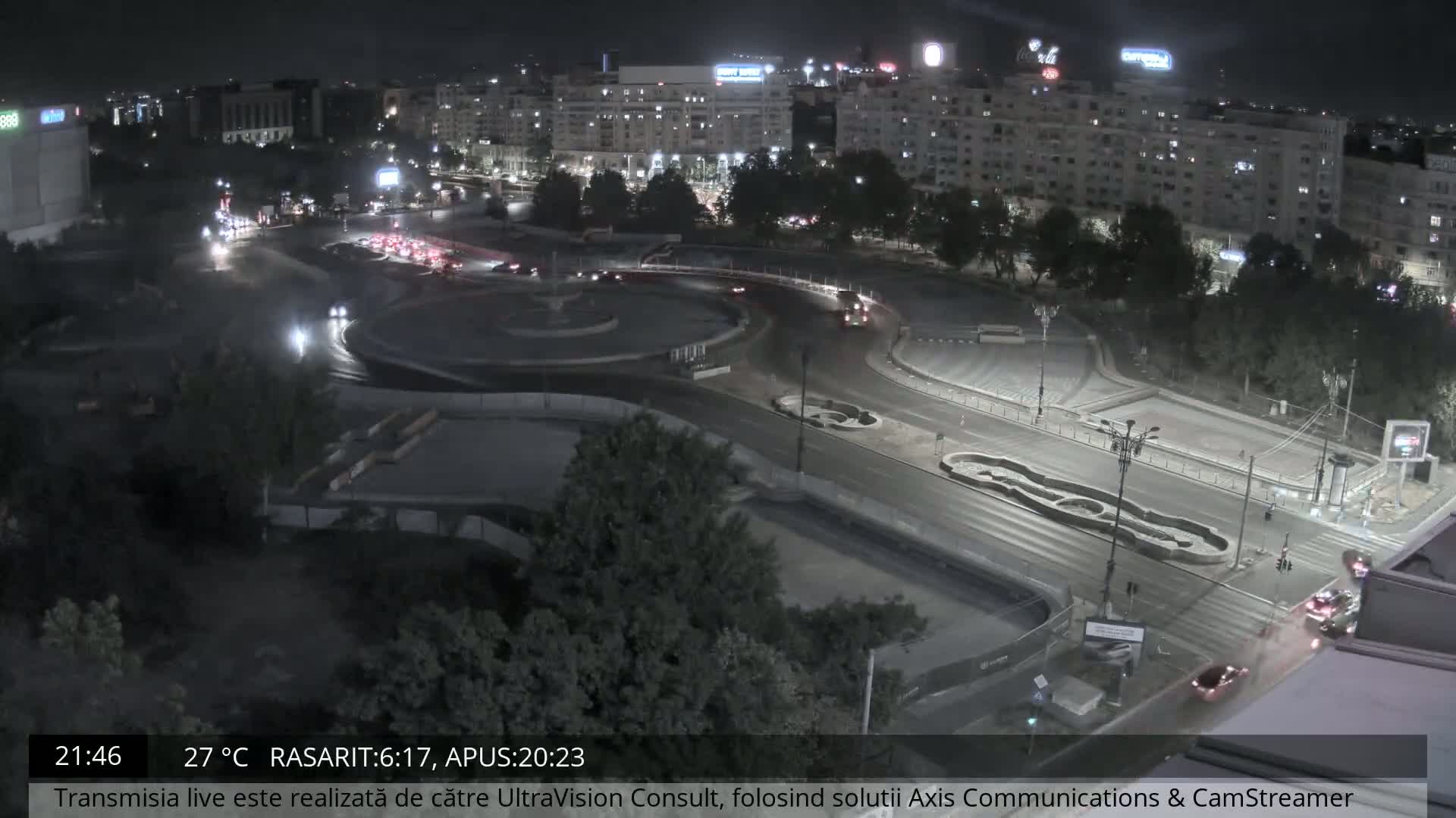 Bucharest from Piata Unirii Union Square Skyline Live Cam - Unirii, Sector 3, Bucharest, Romania