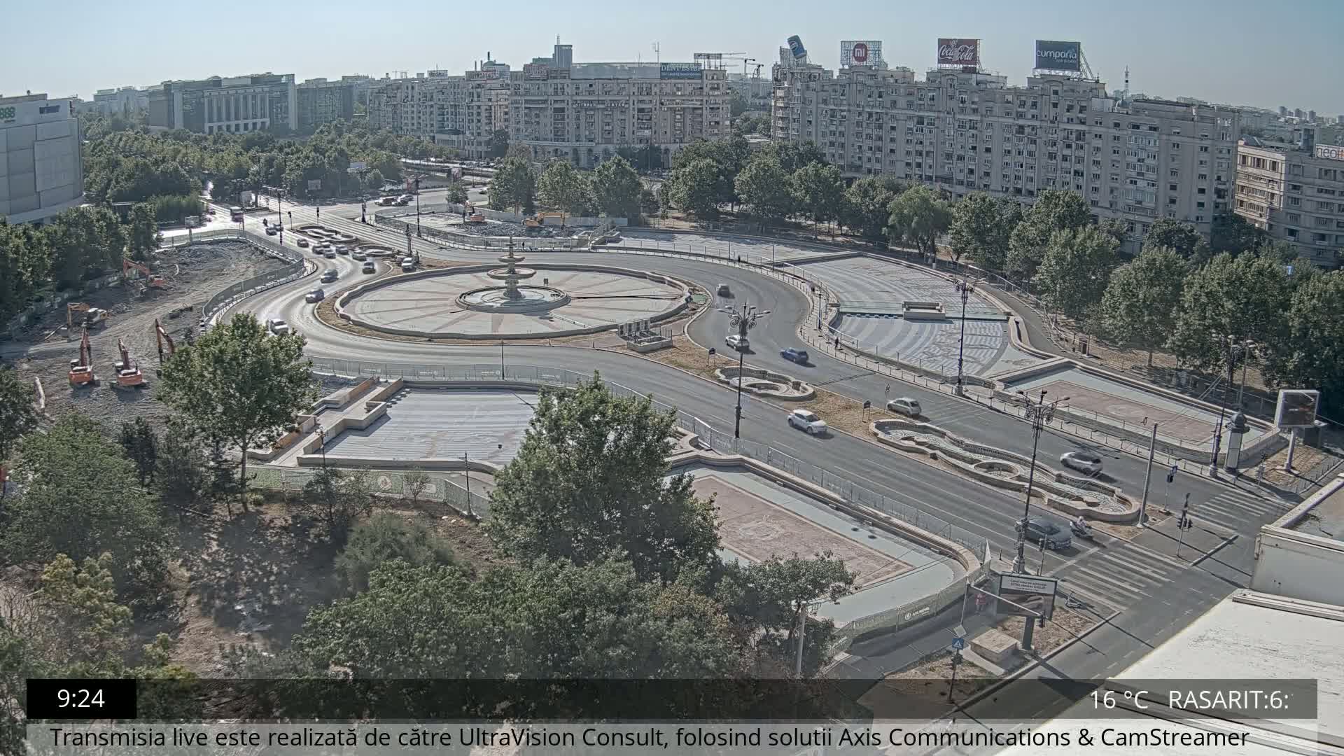 Bucharest from Piata Unirii Union Square Skyline Live Cam - Unirii, Sector 3, Bucharest, Romania