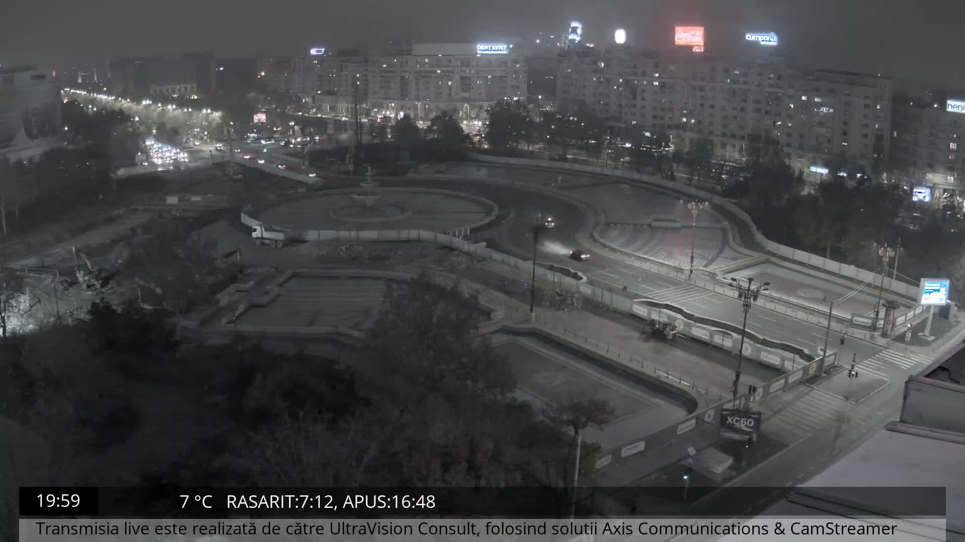 Bucharest from Piata Unirii Union Square Skyline Live Cam - Unirii, Sector 3, Bucharest, Romania