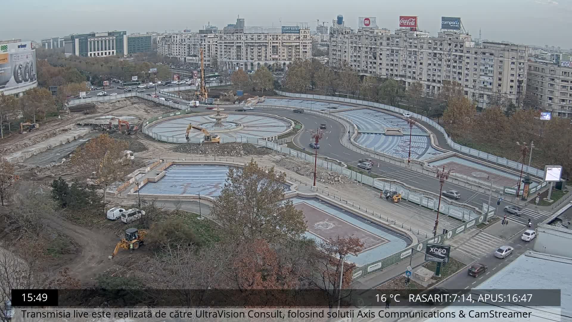 Bucharest from Piata Unirii Union Square Skyline Live Cam - Unirii, Sector 3, Bucharest, Romania