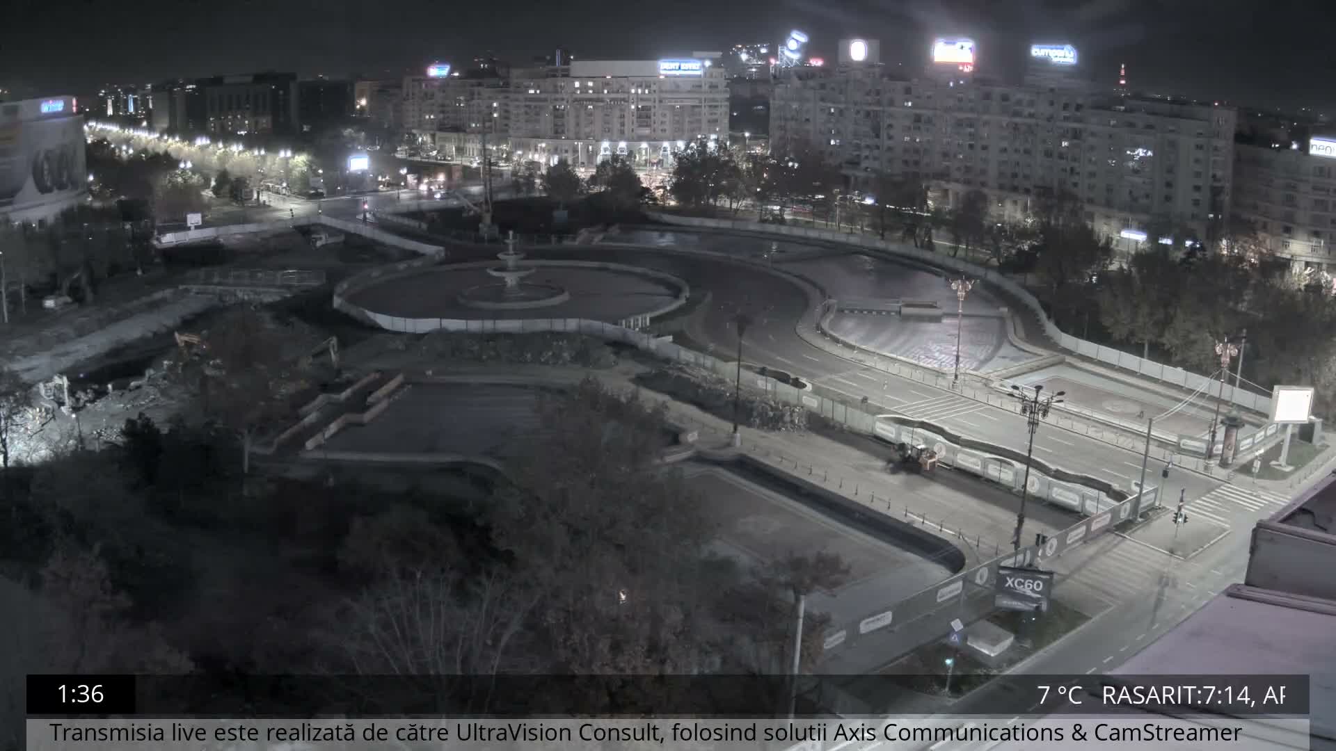 Bucharest from Piata Unirii Union Square Skyline Live Cam - Unirii, Sector 3, Bucharest, Romania
