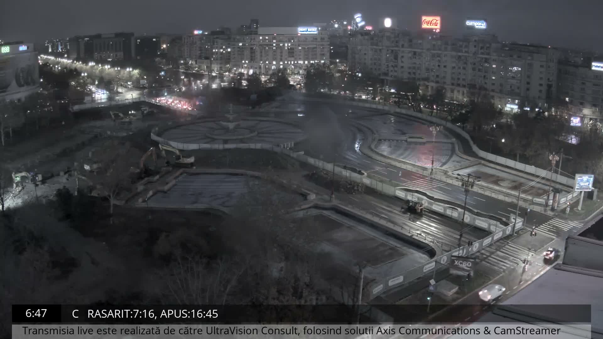 Bucharest from Piata Unirii Union Square Skyline Live Cam - Unirii, Sector 3, Bucharest, Romania