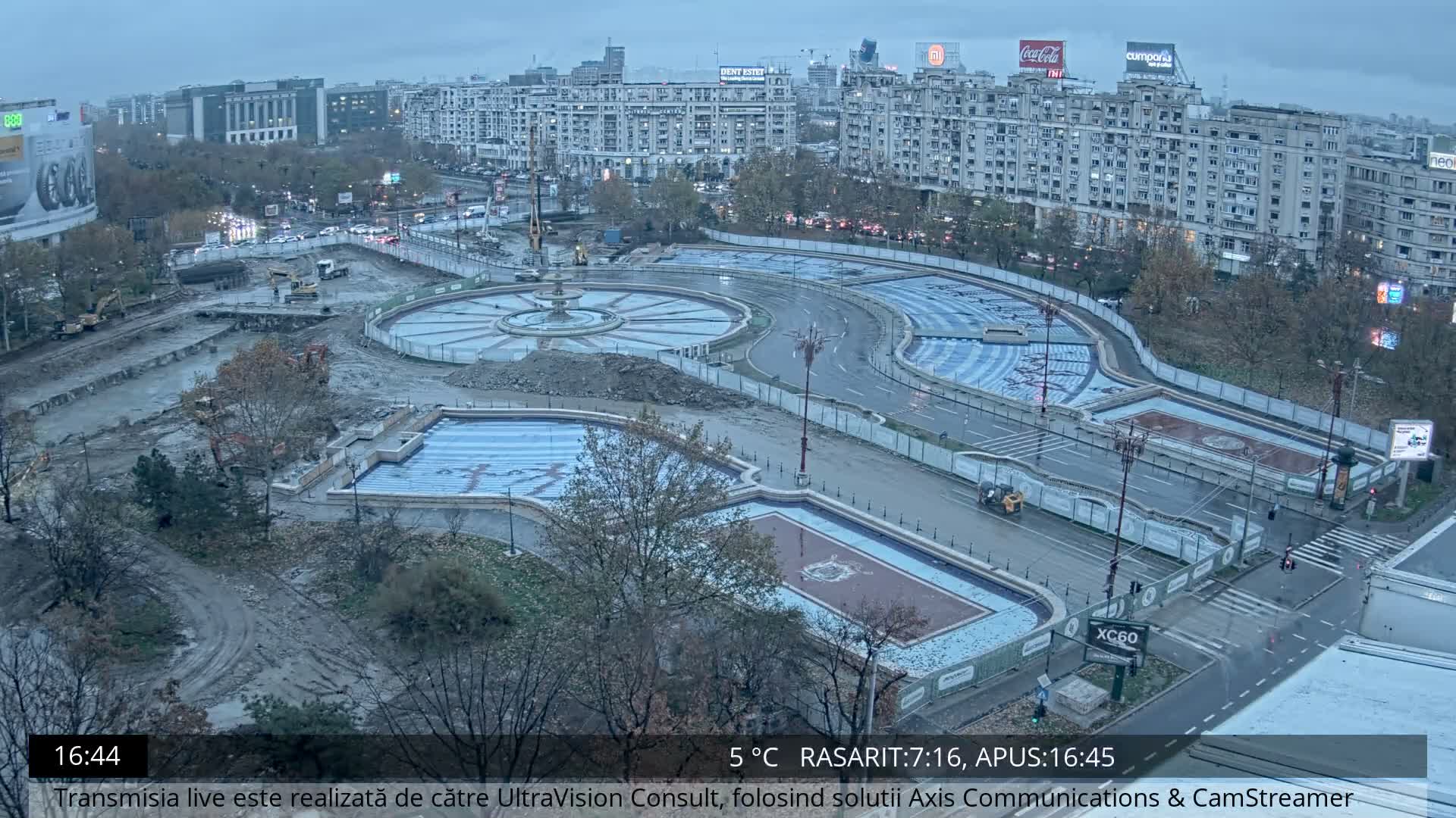 Bucharest from Piata Unirii Union Square Skyline Live Cam - Unirii, Sector 3, Bucharest, Romania