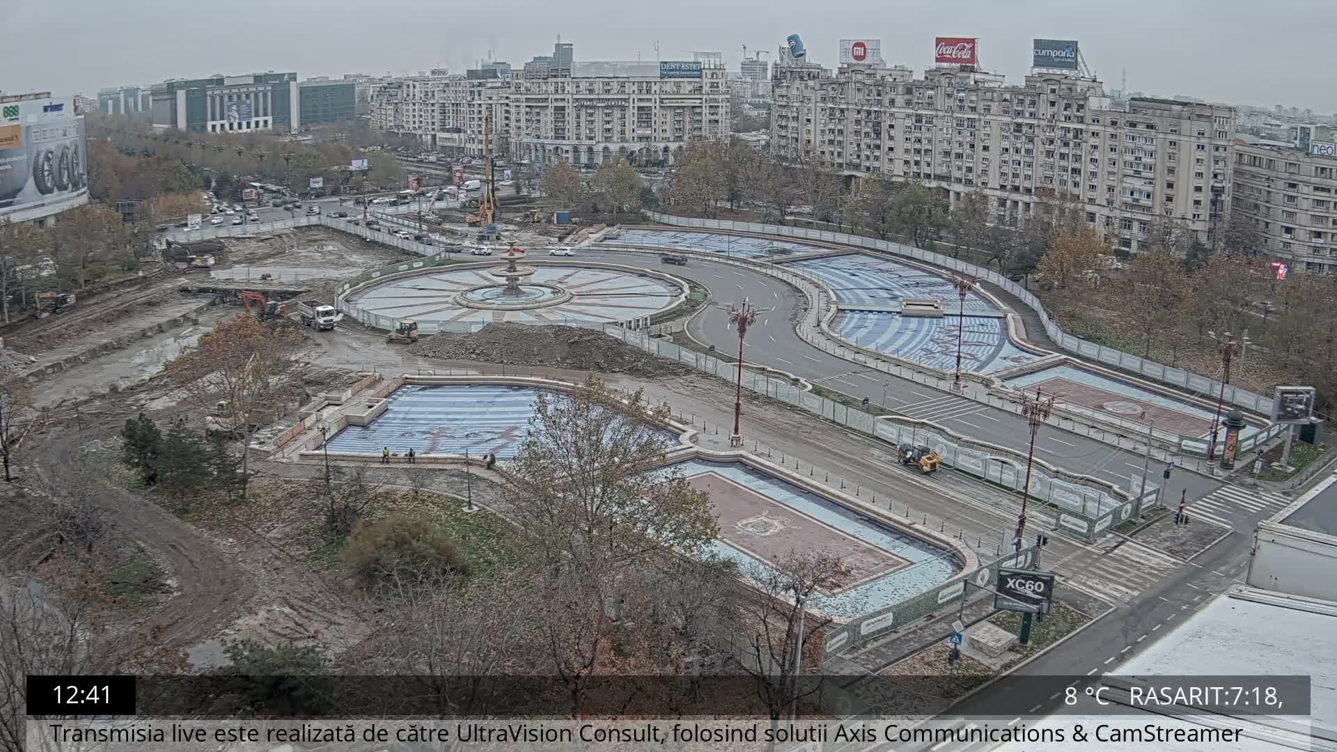 Bucharest from Piata Unirii Union Square Skyline Live Cam - Unirii, Sector 3, Bucharest, Romania