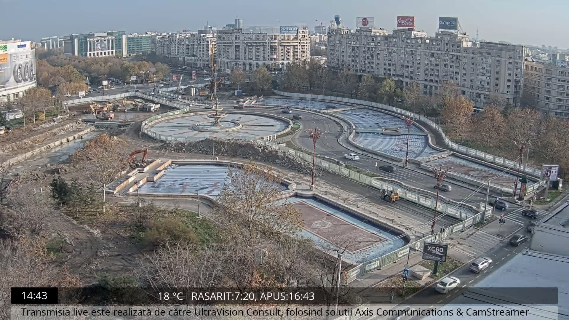 Bucharest from Piata Unirii Union Square Skyline Live Cam - Unirii, Sector 3, Bucharest, Romania