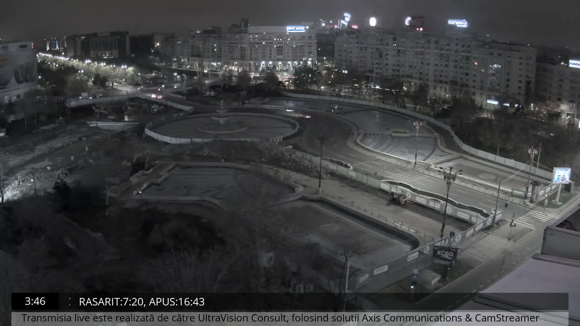 Bucharest from Piata Unirii Union Square Skyline Live Cam - Unirii, Sector 3, Bucharest, Romania