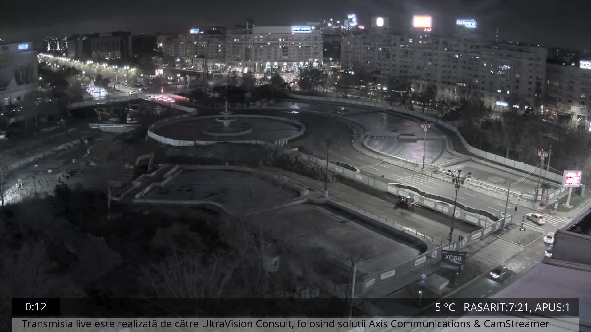 Bucharest from Piata Unirii Union Square Skyline Live Cam - Unirii, Sector 3, Bucharest, Romania