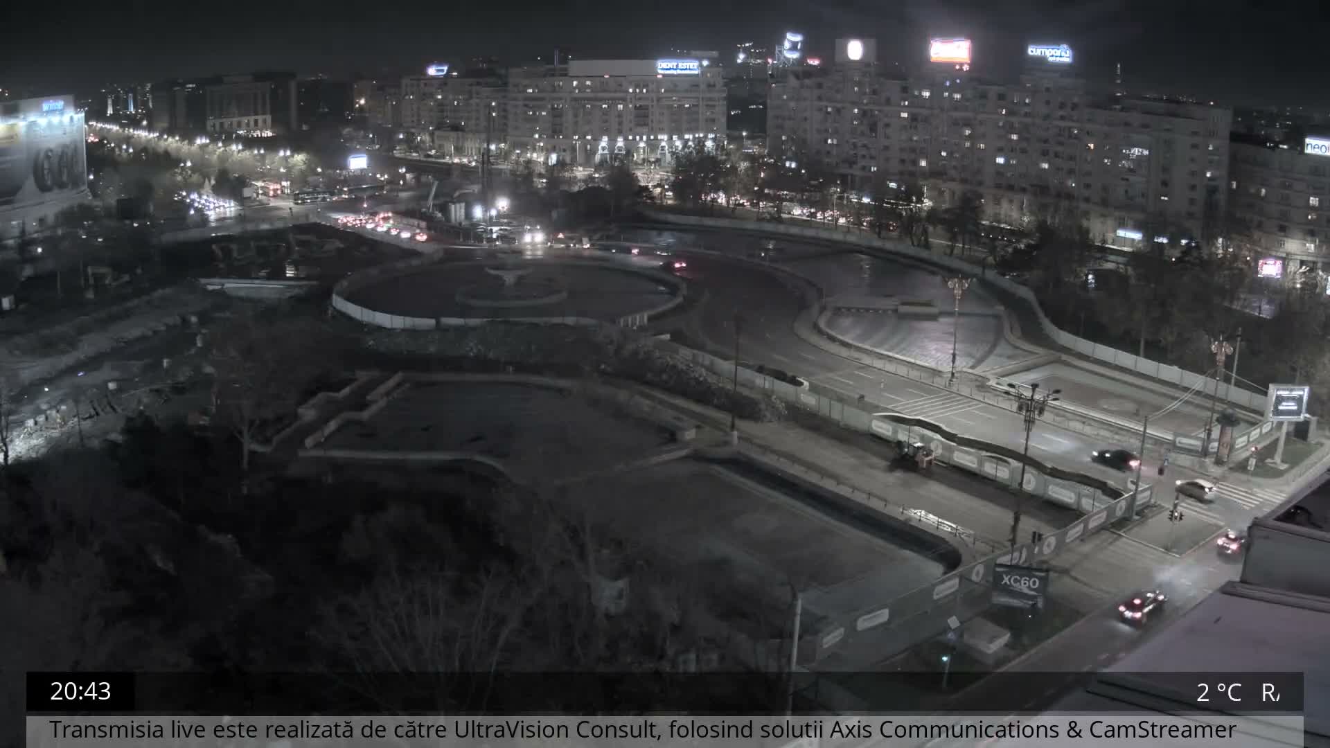 Bucharest from Piata Unirii Union Square Skyline Live Cam - Unirii, Sector 3, Bucharest, Romania