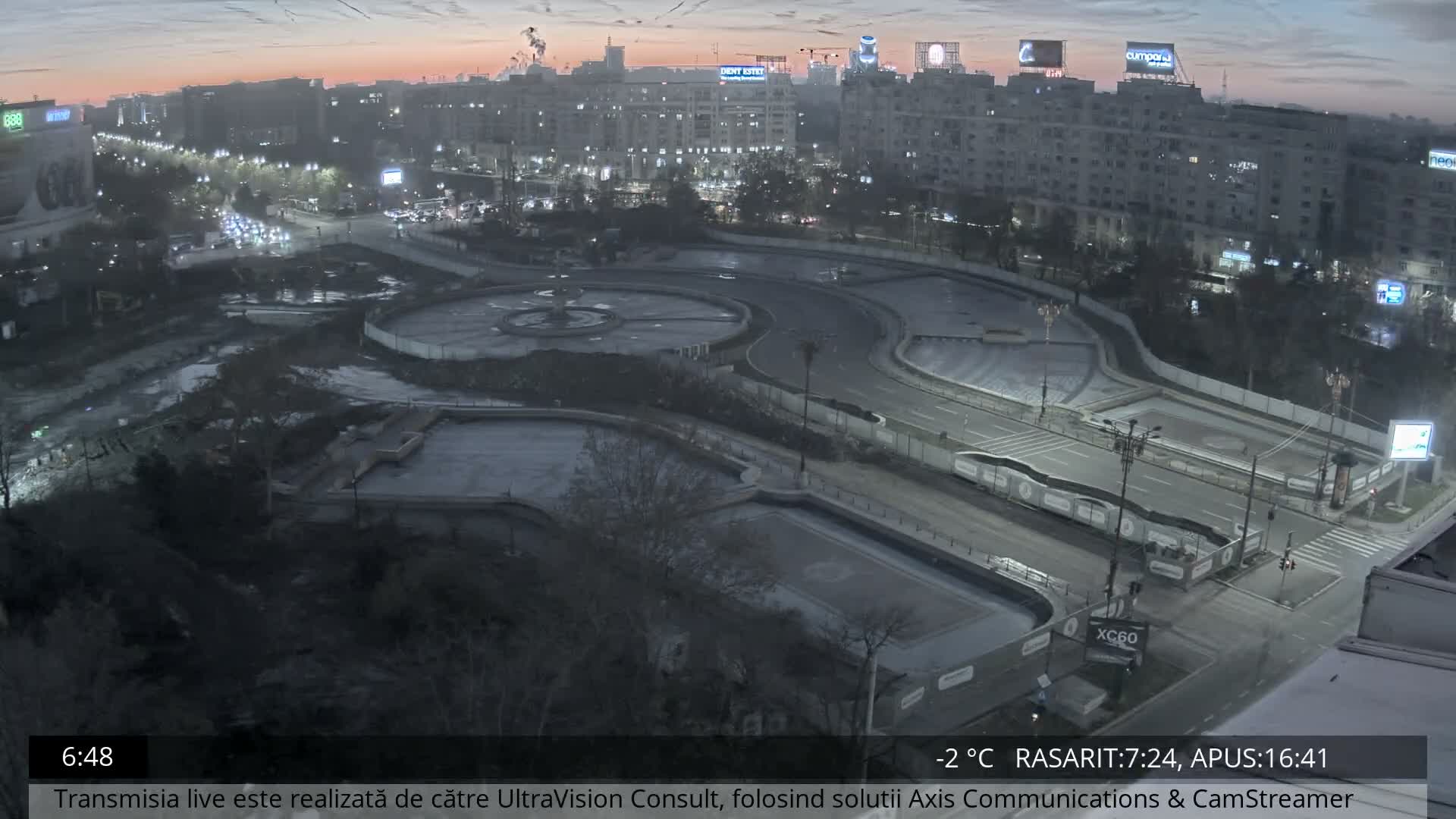 Bucharest from Piata Unirii Union Square Skyline Live Cam - Unirii, Sector 3, Bucharest, Romania