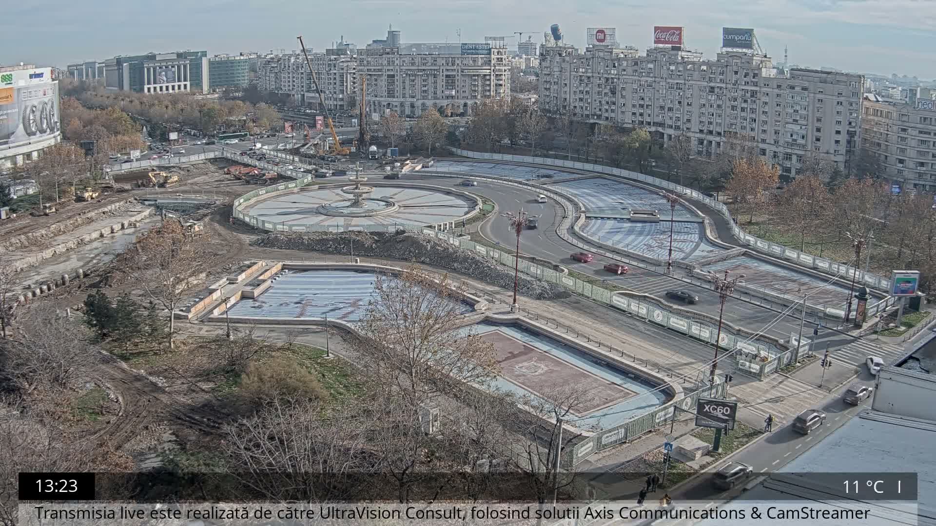 Bucharest from Piata Unirii Union Square Skyline Live Cam - Unirii, Sector 3, Bucharest, Romania