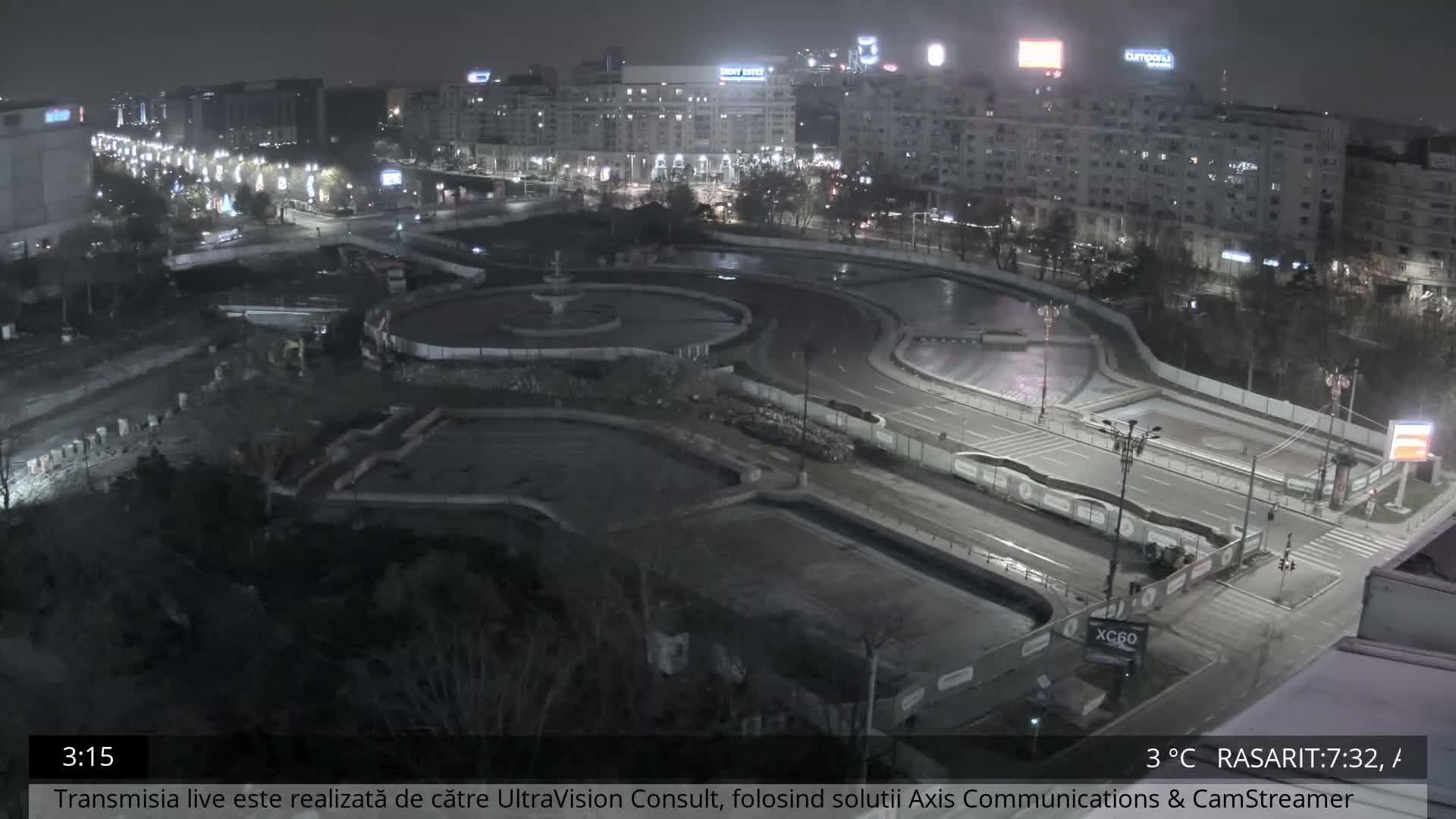 Bucharest from Piata Unirii Union Square Skyline Live Cam - Unirii, Sector 3, Bucharest, Romania
