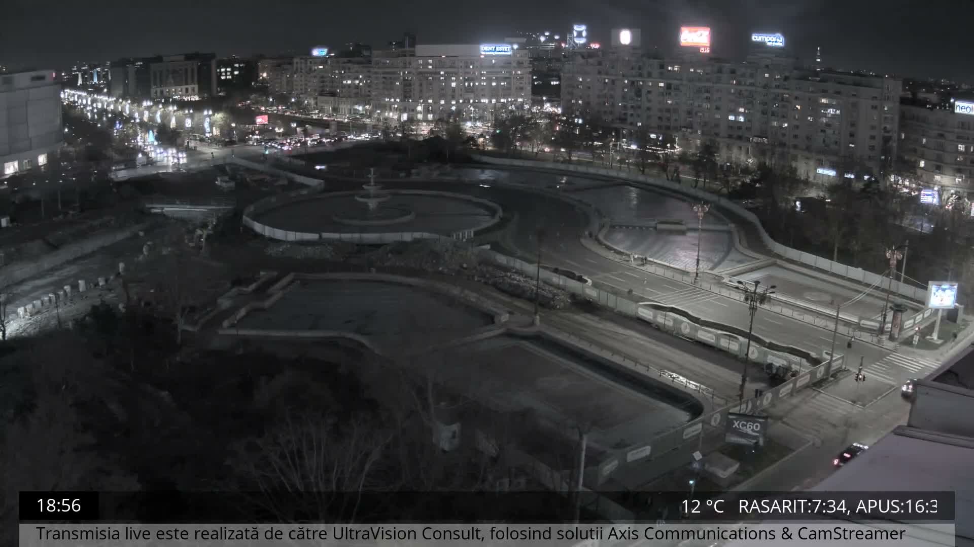 Bucharest from Piata Unirii Union Square Skyline Live Cam - Unirii, Sector 3, Bucharest, Romania