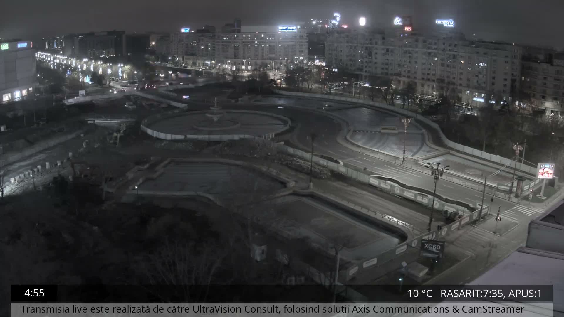 Bucharest from Piata Unirii Union Square Skyline Live Cam - Unirii, Sector 3, Bucharest, Romania