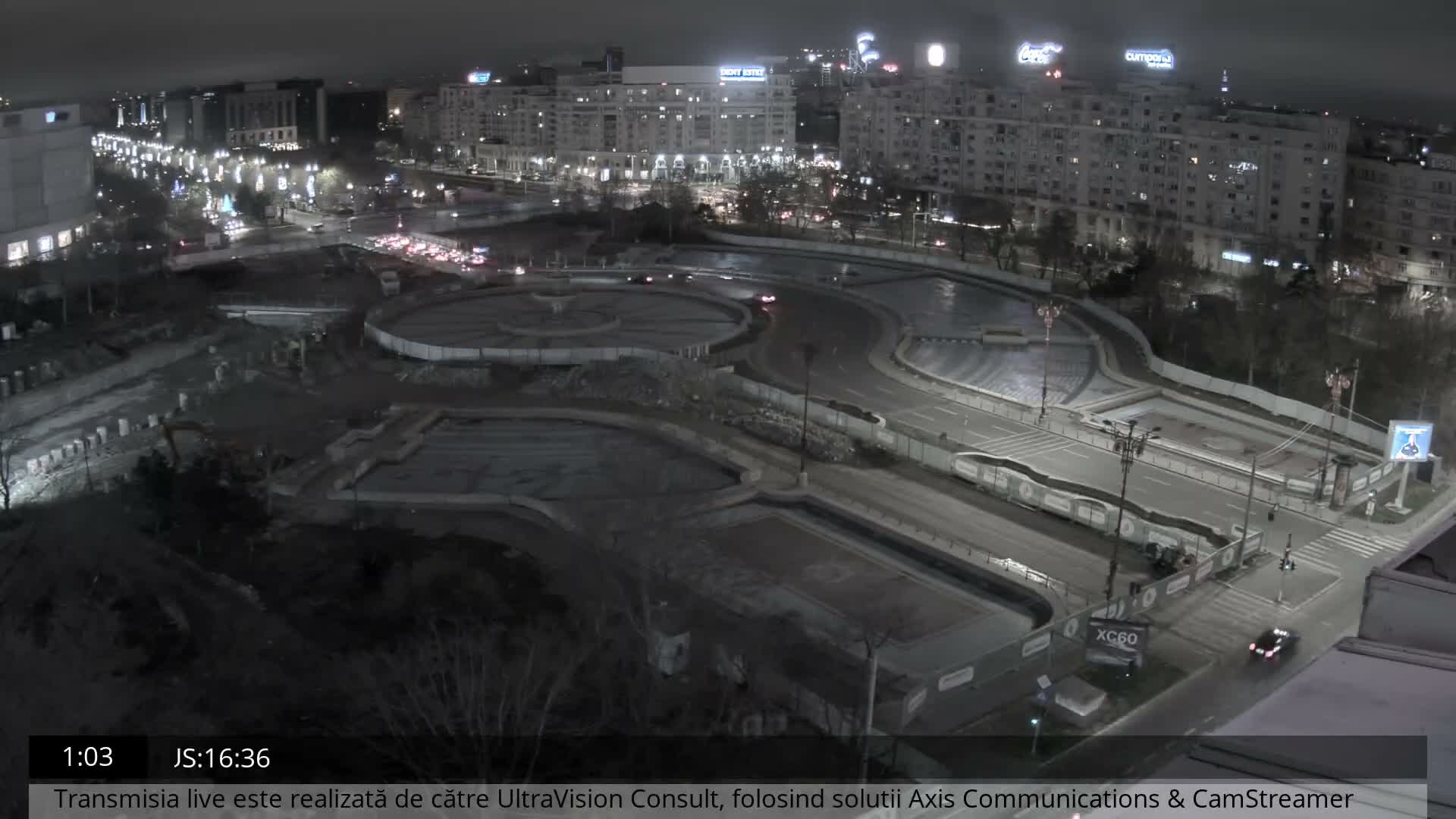 Bucharest from Piata Unirii Union Square Skyline Live Cam - Unirii, Sector 3, Bucharest, Romania