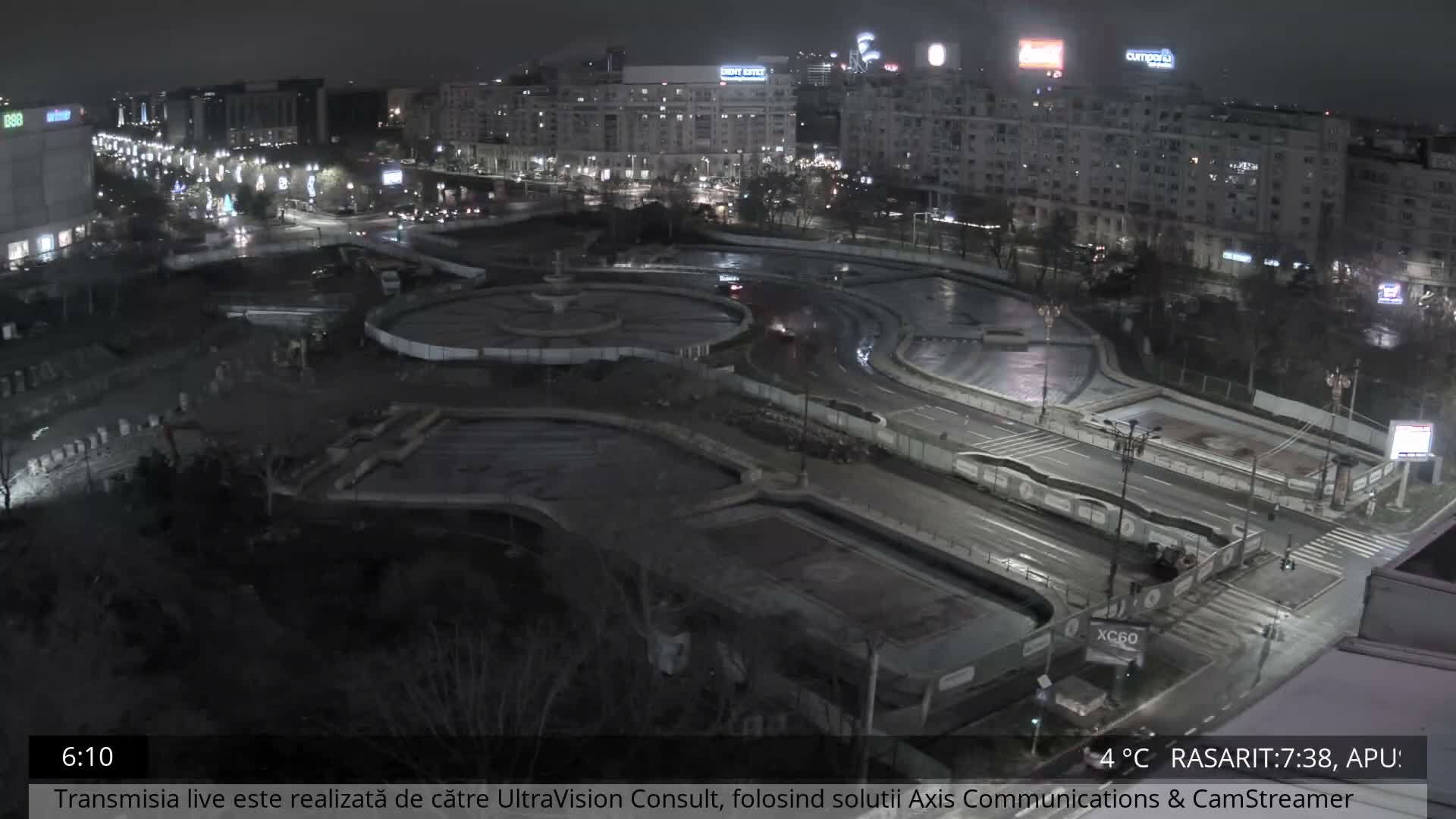 Bucharest from Piata Unirii Union Square Skyline Live Cam - Unirii, Sector 3, Bucharest, Romania