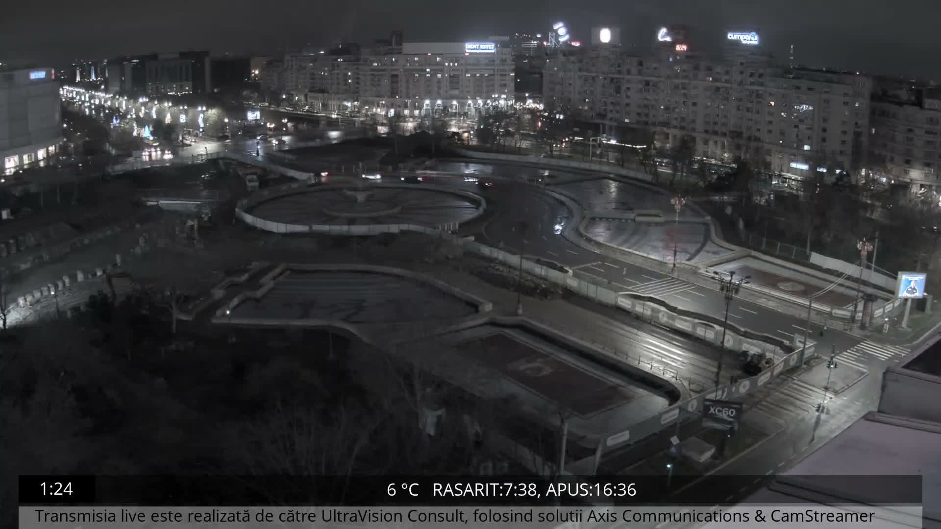 Bucharest from Piata Unirii Union Square Skyline Live Cam - Unirii, Sector 3, Bucharest, Romania