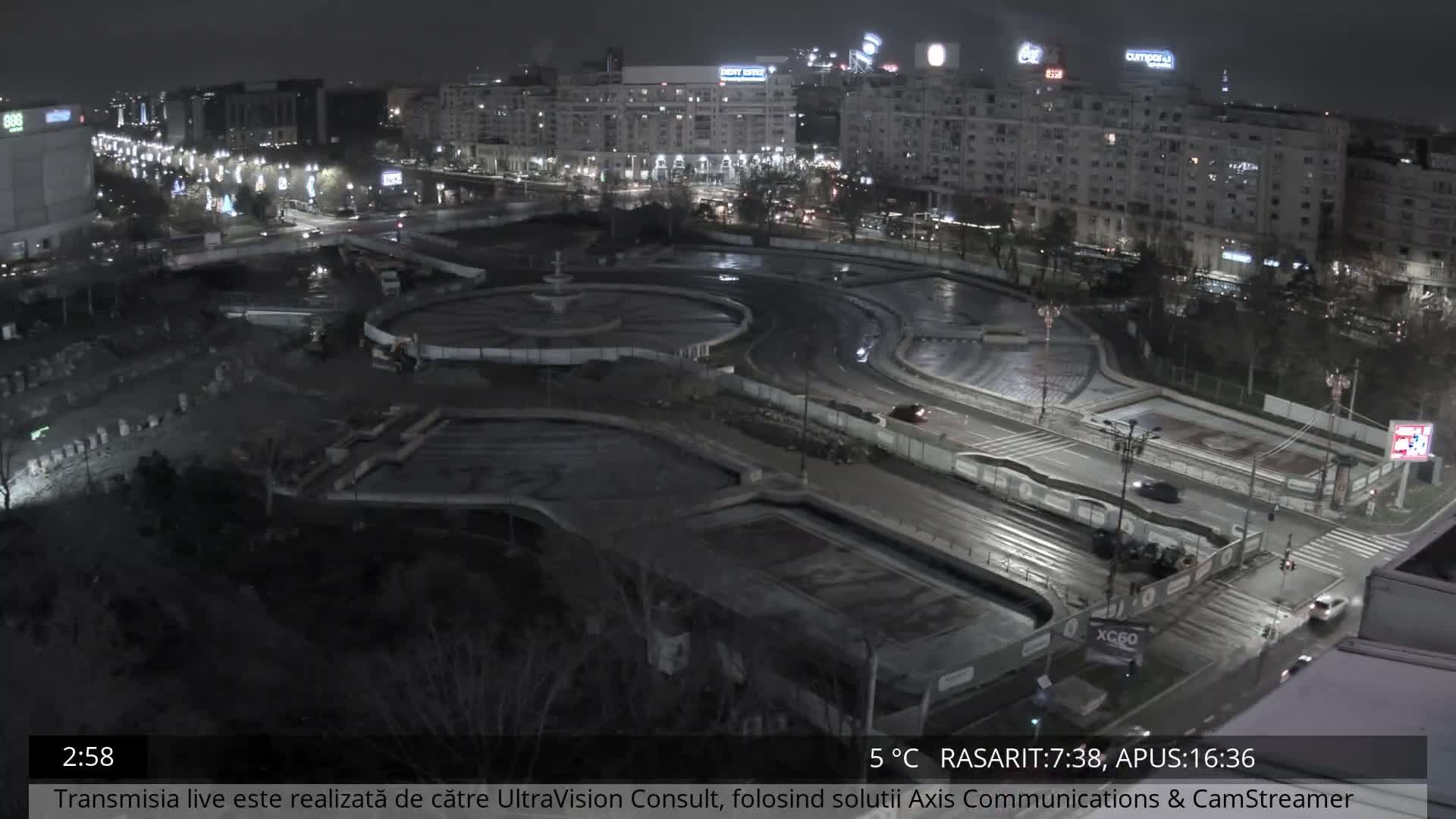 Bucharest from Piata Unirii Union Square Skyline Live Cam - Unirii, Sector 3, Bucharest, Romania