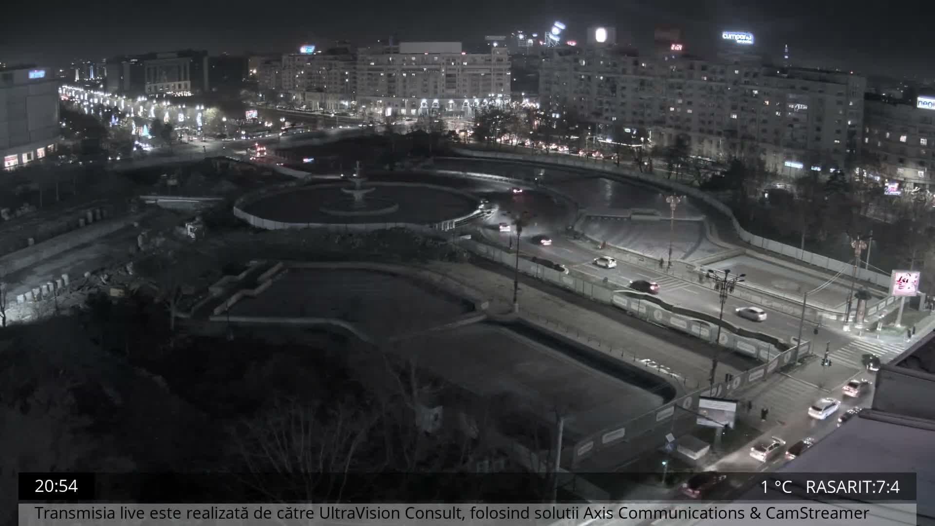 Bucharest from Piata Unirii Union Square Skyline Live Cam - Unirii, Sector 3, Bucharest, Romania