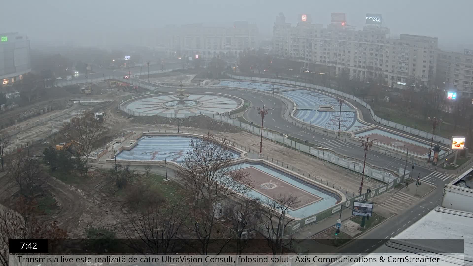 Bucharest from Piata Unirii Union Square Skyline Live Cam - Unirii, Sector 3, Bucharest, Romania