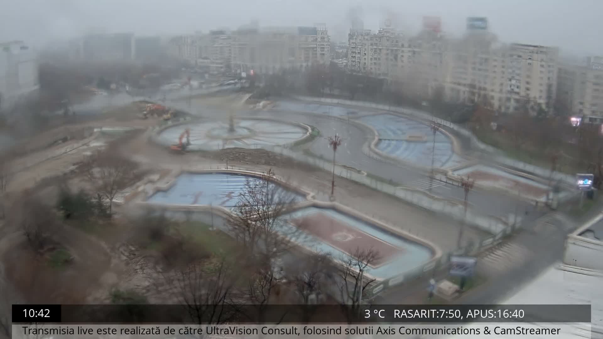 Bucharest from Piata Unirii Union Square Skyline Live Cam - Unirii, Sector 3, Bucharest, Romania
