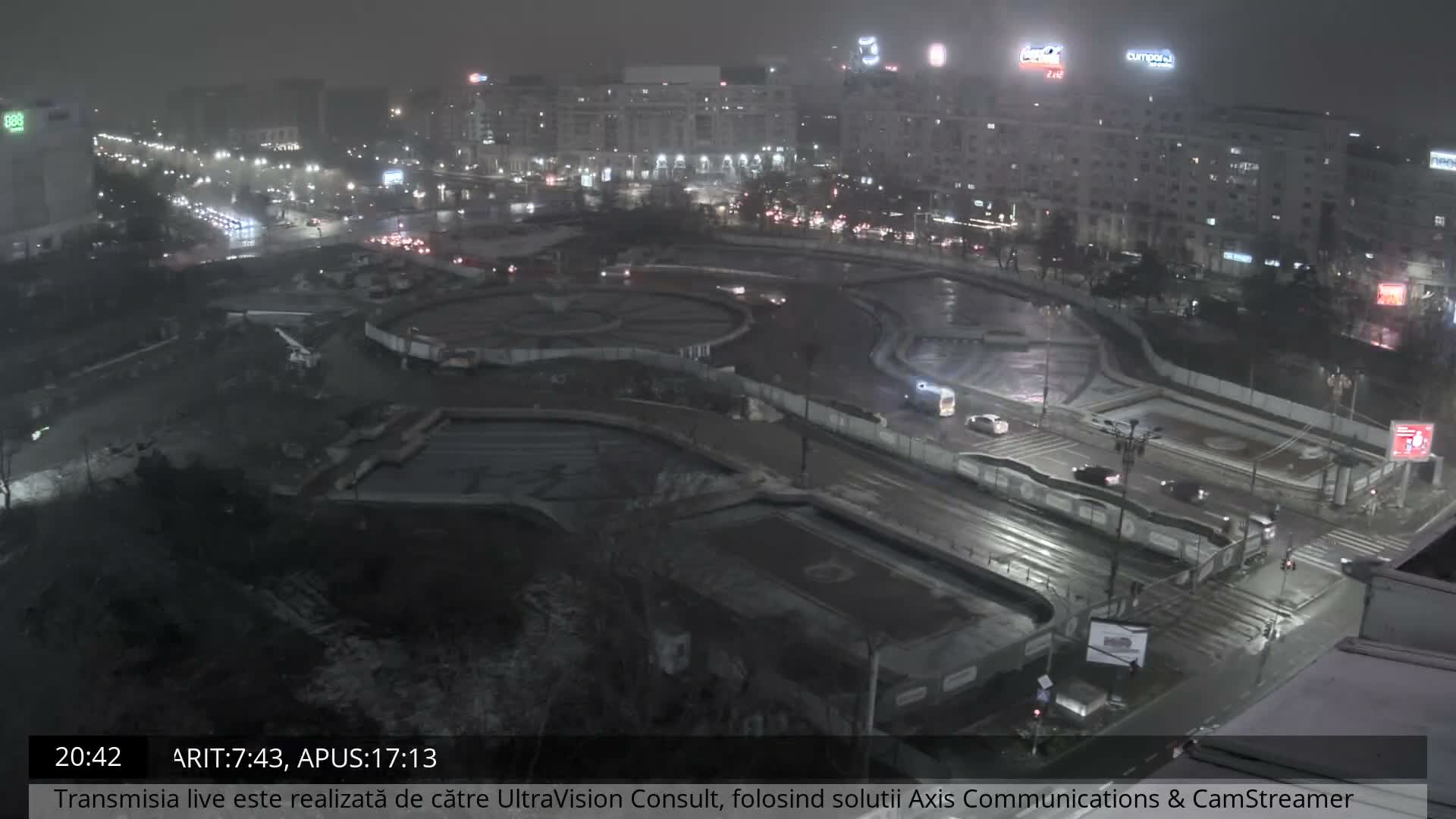 Bucharest from Piata Unirii Union Square Skyline Live Cam - Unirii, Sector 3, Bucharest, Romania