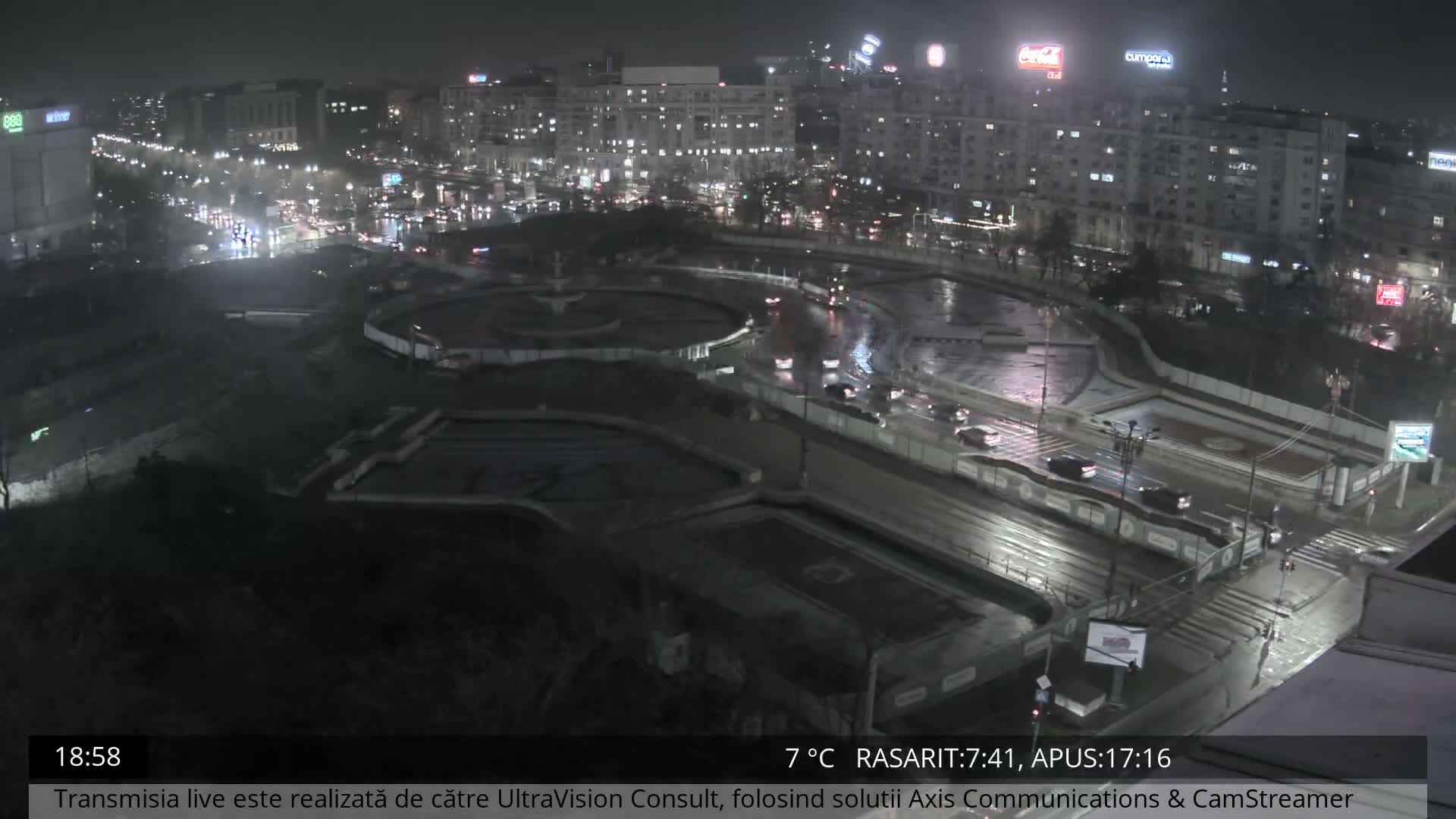 Bucharest from Piata Unirii Union Square Skyline Live Cam - Unirii, Sector 3, Bucharest, Romania