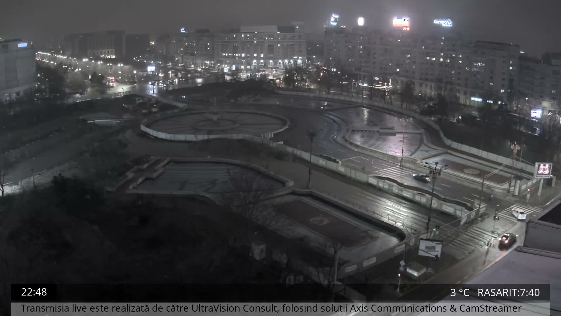 Bucharest from Piata Unirii Union Square Skyline Live Cam - Unirii, Sector 3, Bucharest, Romania