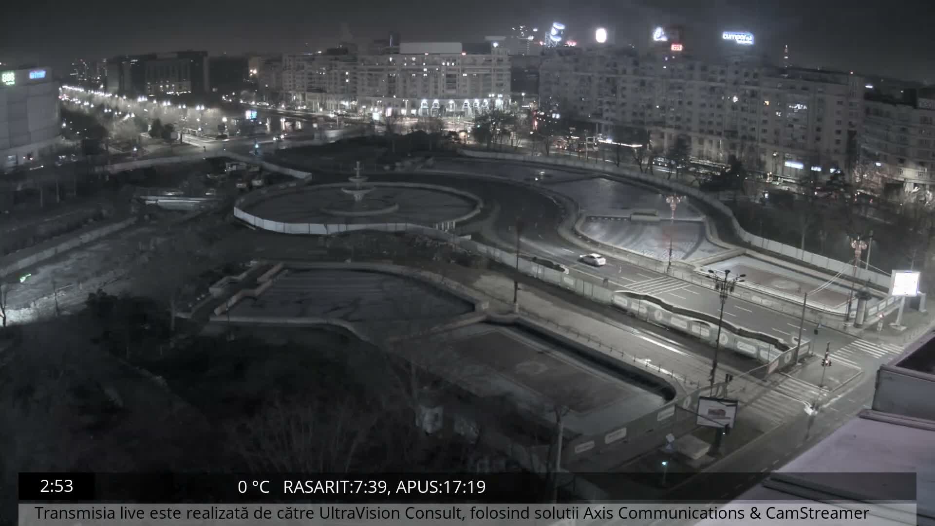 Bucharest from Piata Unirii Union Square Skyline Live Cam - Unirii, Sector 3, Bucharest, Romania