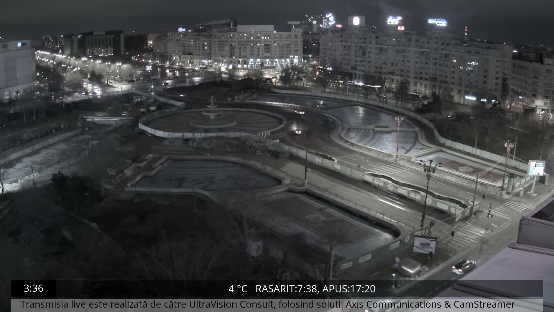 Bucharest from Piata Unirii Union Square Skyline Live Cam - Unirii, Sector 3, Bucharest, Romania